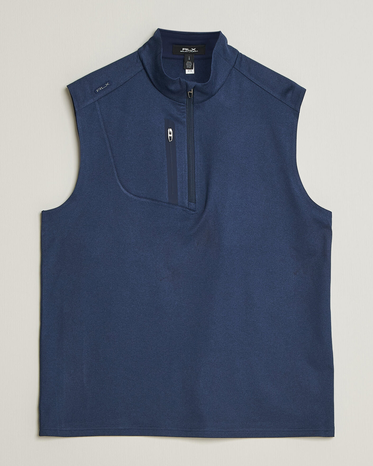 Herr | Tröjor | RLX Ralph Lauren | Luxury Jersey Vest Half Zip Spring Navy Heather