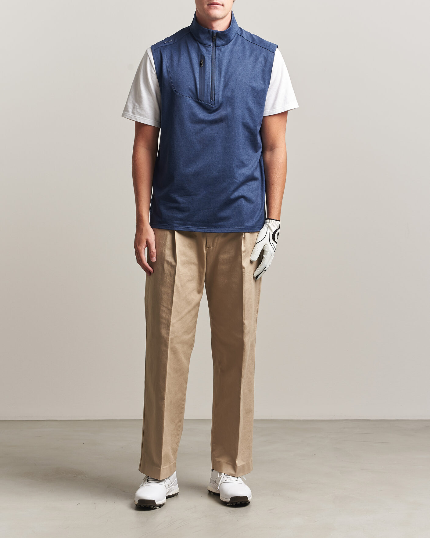 Herr | Tröjor | RLX Ralph Lauren | Luxury Jersey Vest Half Zip Spring Navy Heather