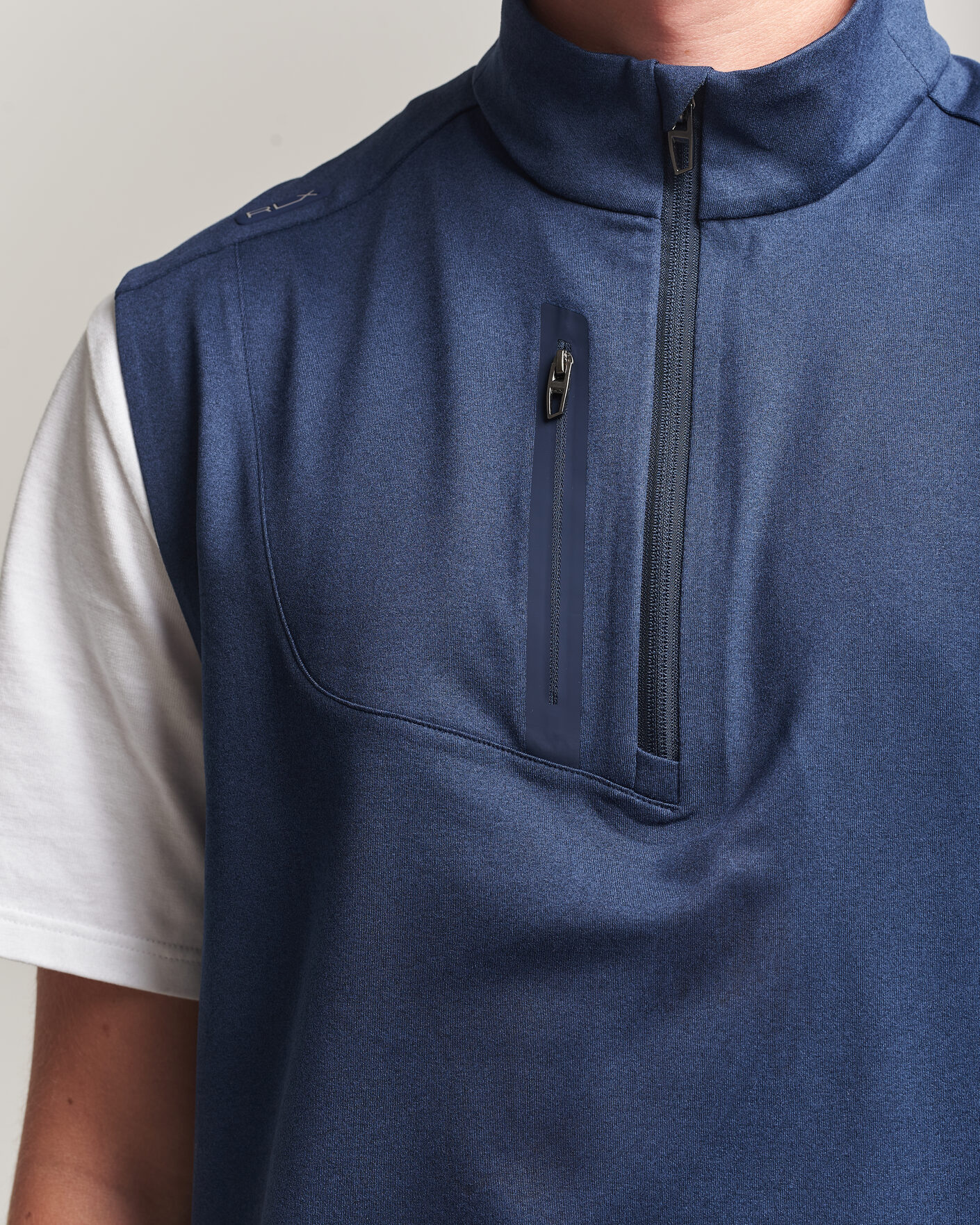 Herr | Tröjor | RLX Ralph Lauren | Luxury Jersey Vest Half Zip Spring Navy Heather