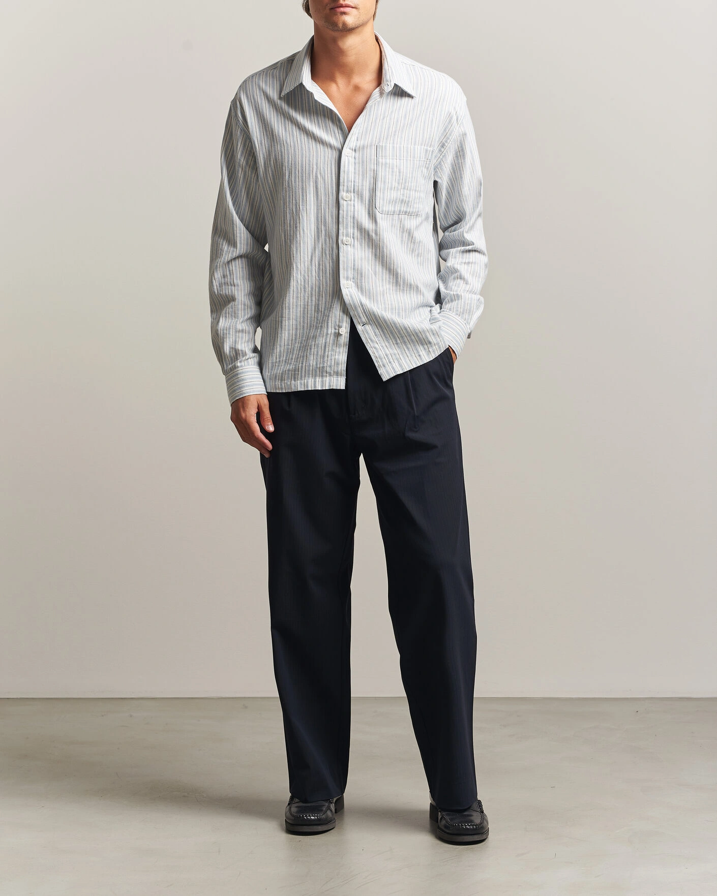 Herr | Byxor | Samsøe Samsøe | Valentin Pleated Trousers Salute Navy