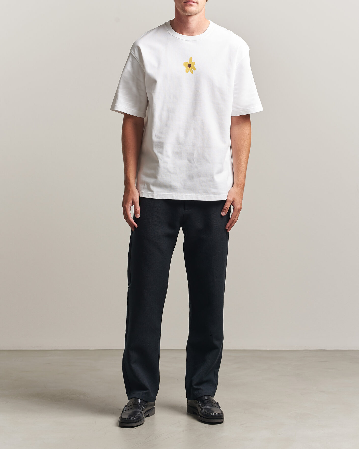 Herr | Byxor | Samsøe Samsøe | Jabari Brushed Cotton Drawstring Trousers Dark Grey Melange
