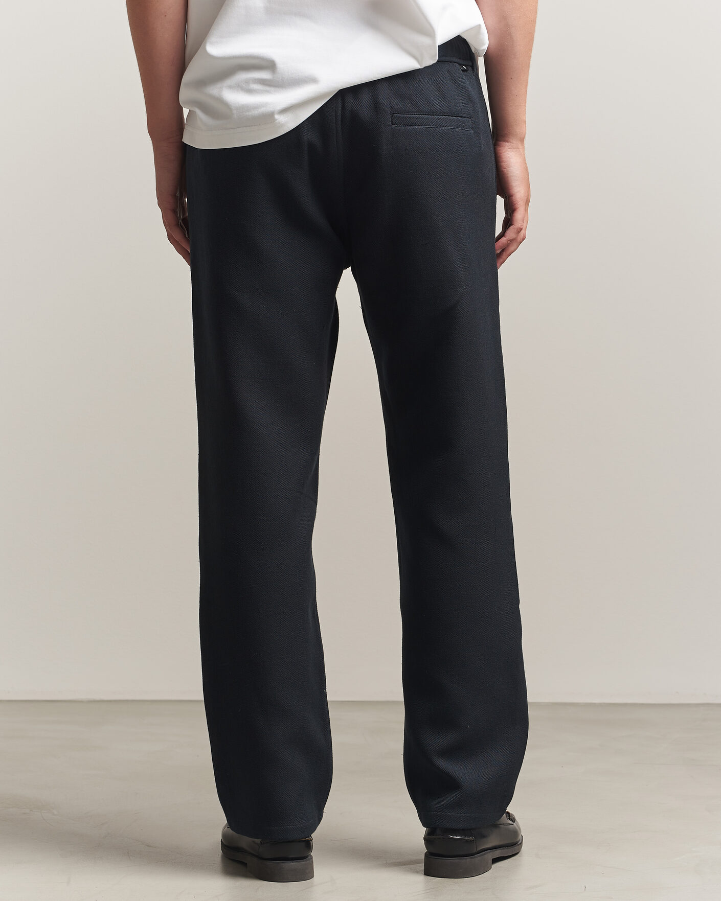 Herr | Byxor | Samsøe Samsøe | Jabari Brushed Cotton Drawstring Trousers Dark Grey Melange