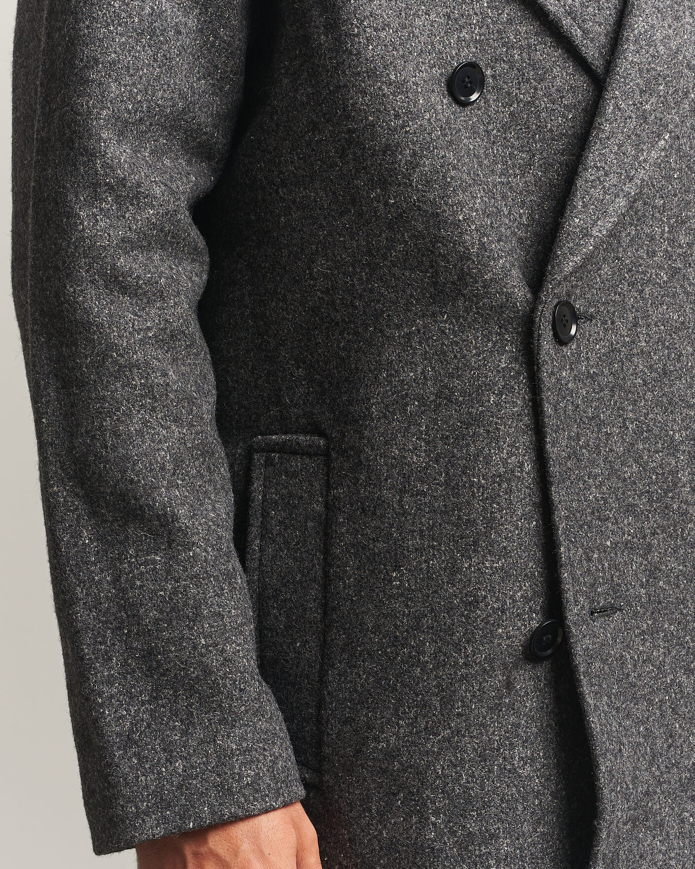 Herr | Jackor | Samsøe Samsøe | Vince Wool Double Breasted Coat Dark Grey Melange