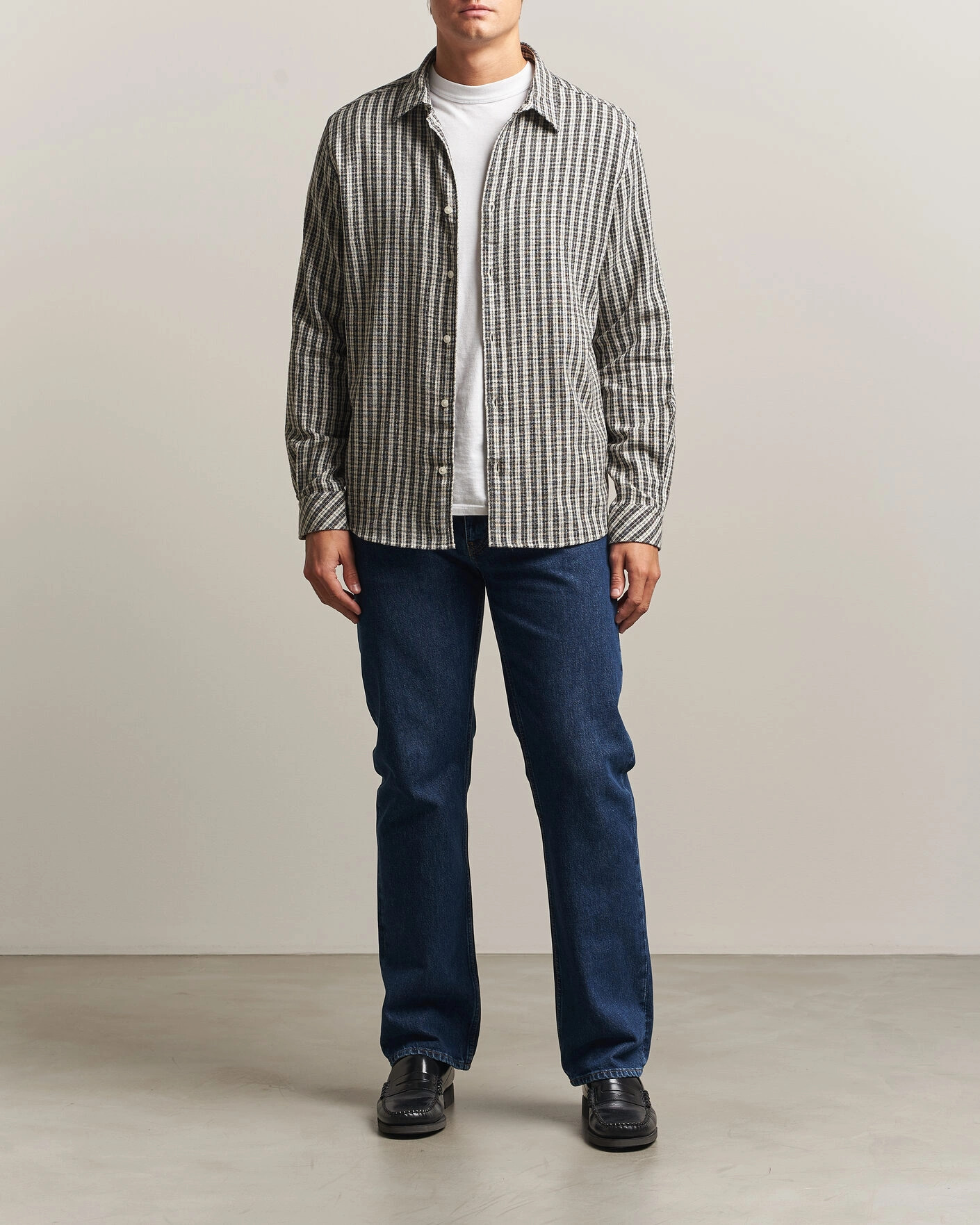 Herr | Skjortor | Samsøe Samsøe | Ryan Brushed Cotton Checked Shirt Brown