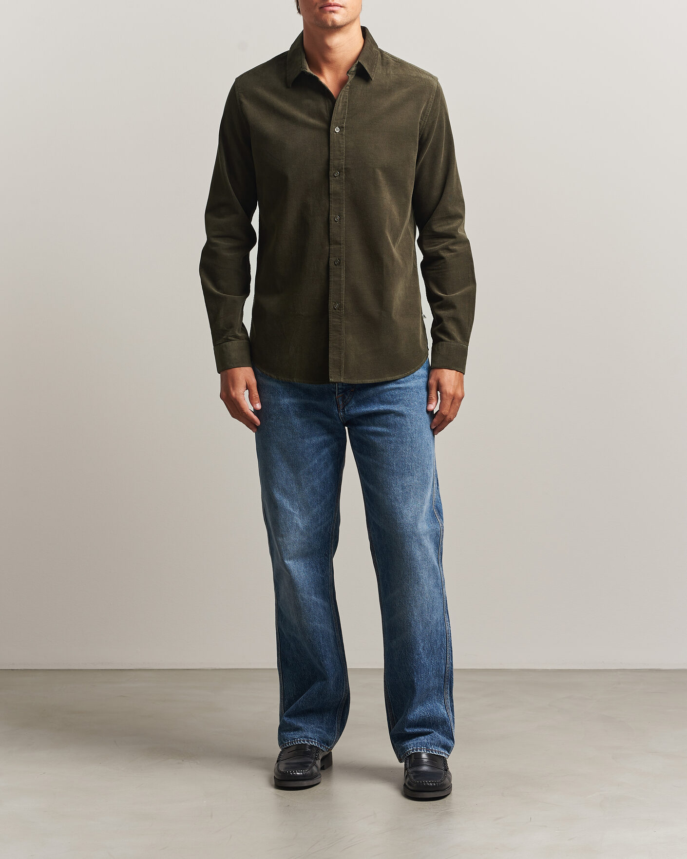 Herr | Skjortor | Samsøe Samsøe | Liam Baby Cord Shirt Forest Night