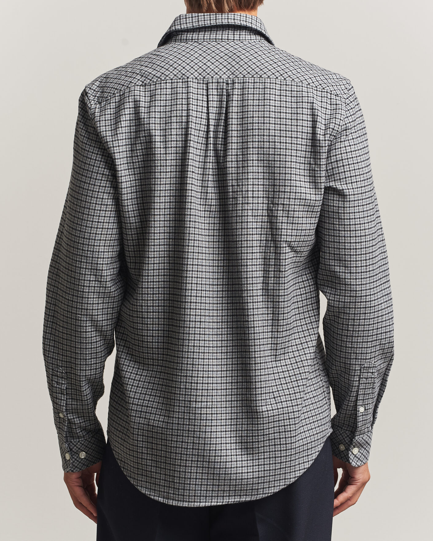 Herr | Skjortor | Samsøe Samsøe | Liam Brushed Cotton Checked Shirt Grey Melange