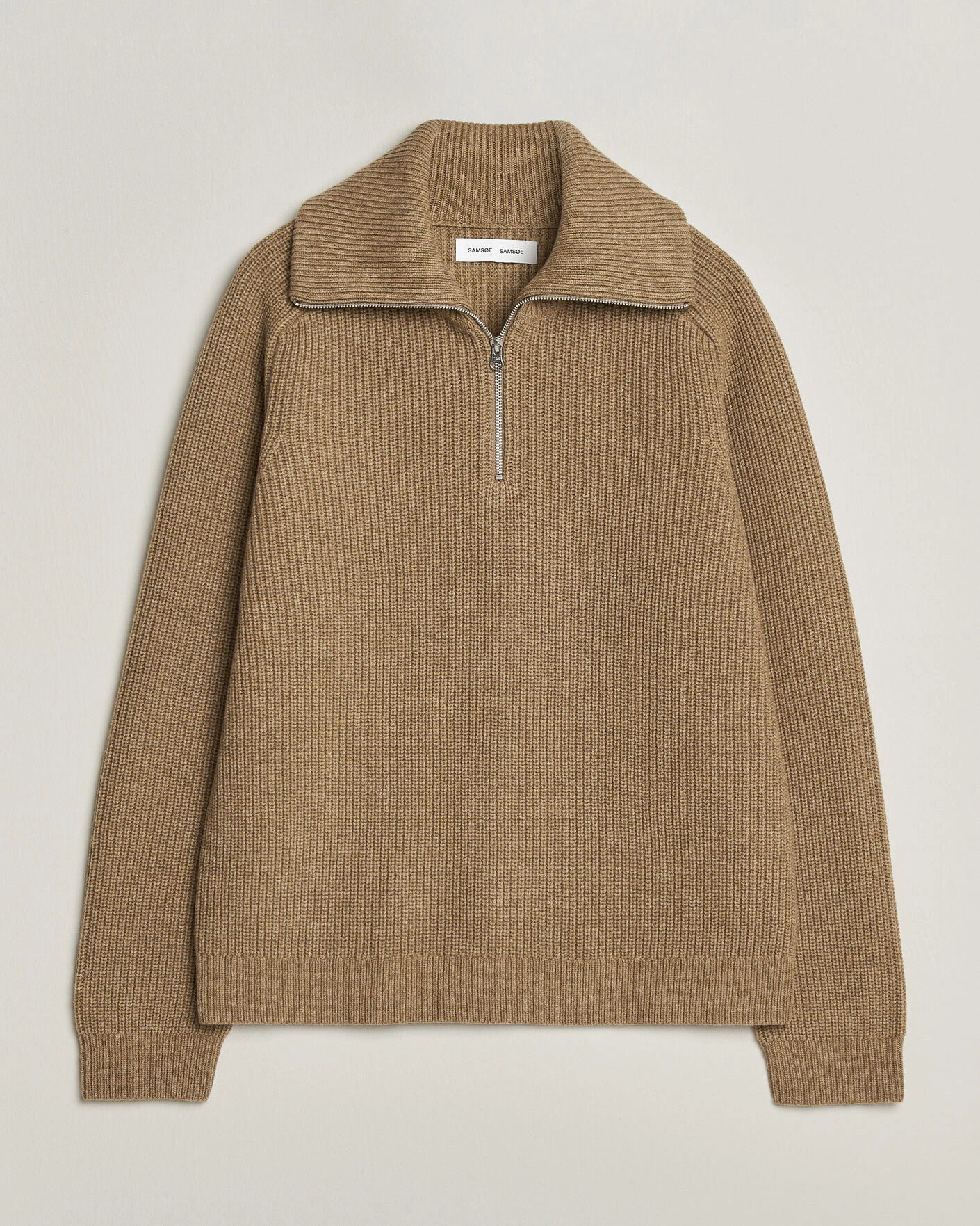 Herr | Tröjor | Samsøe Samsøe | Rick Wool Heavy Knitted Half Zip Lead Gray
