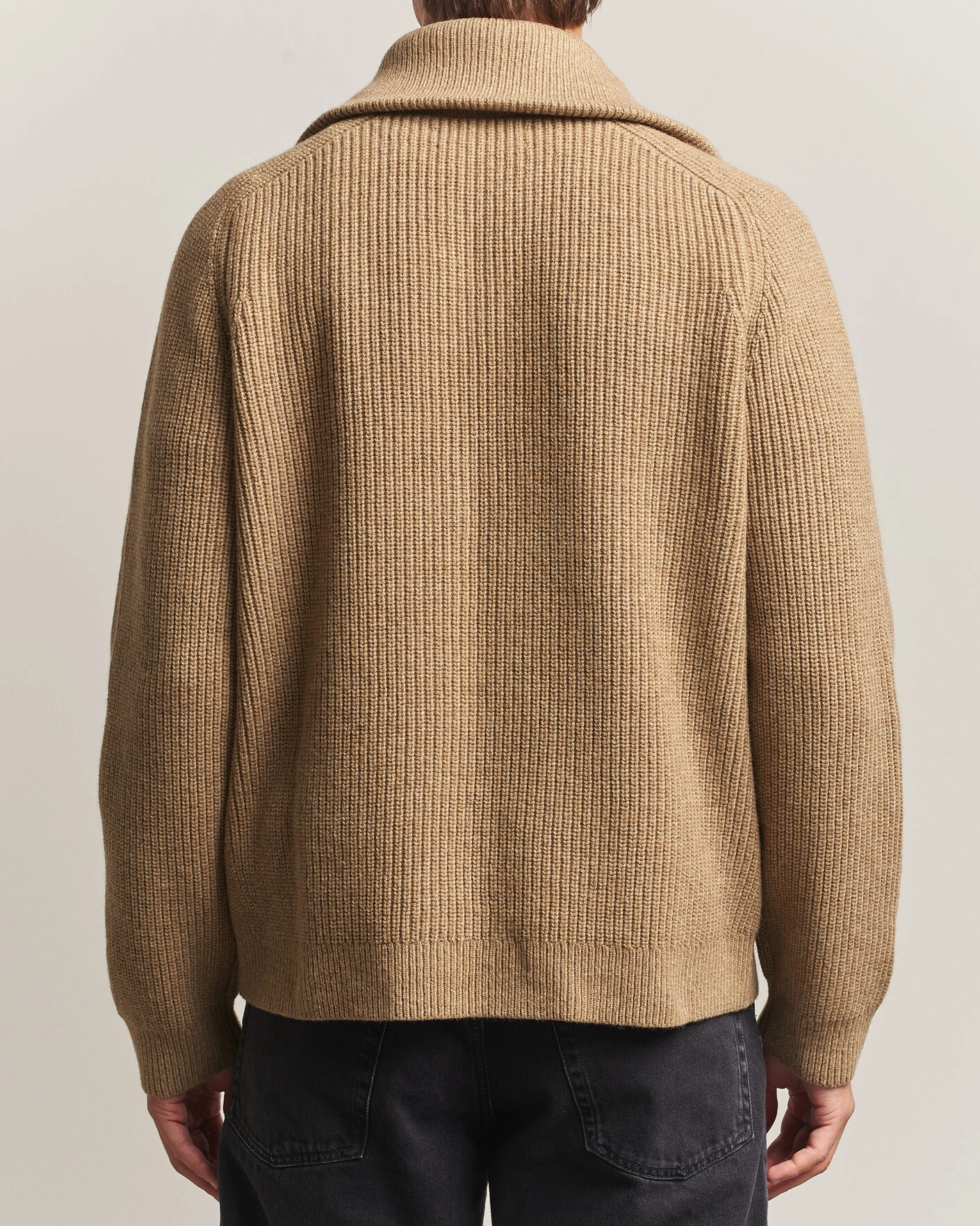Herr | Tröjor | Samsøe Samsøe | Rick Wool Heavy Knitted Half Zip Lead Gray