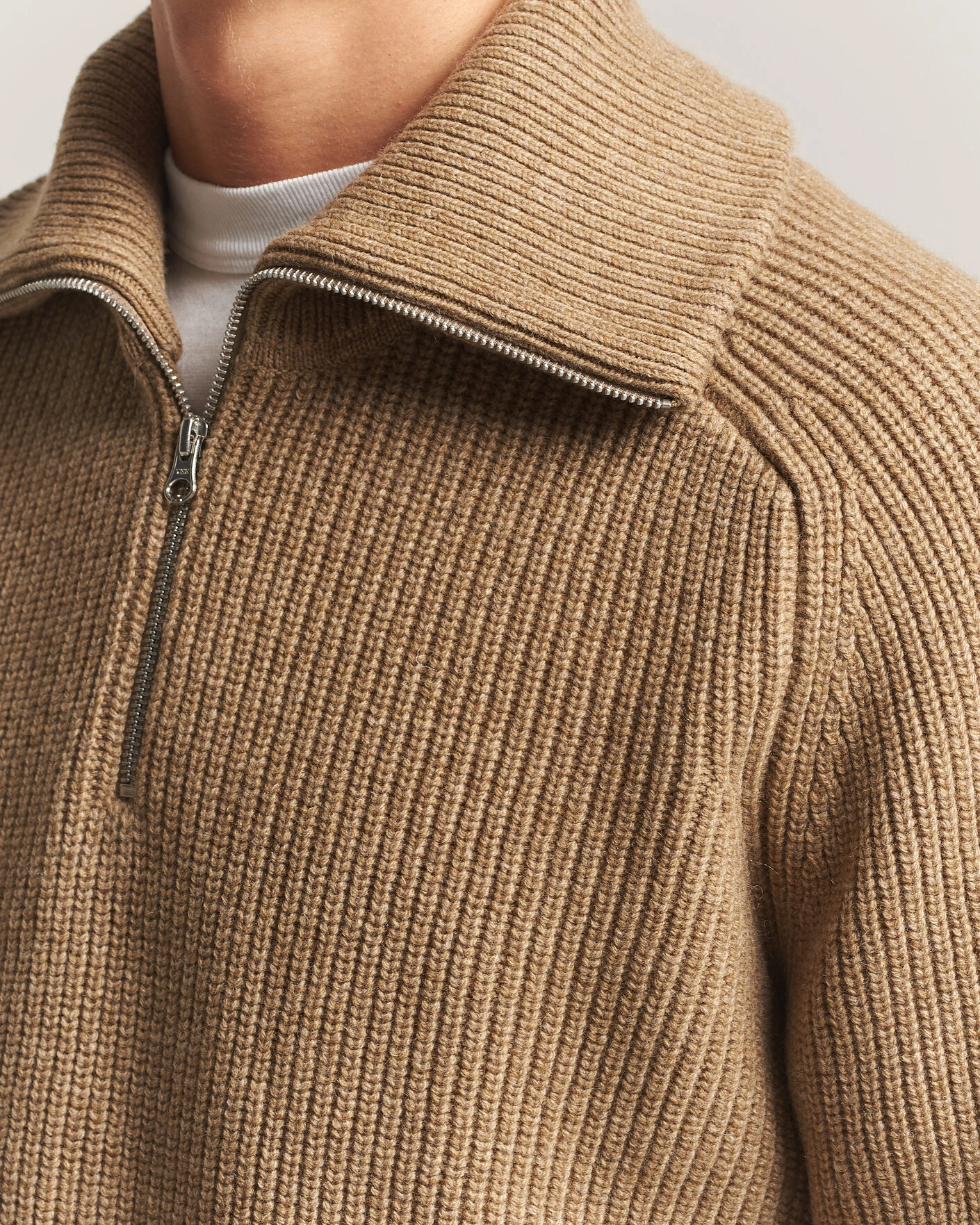 Herr | Tröjor | Samsøe Samsøe | Rick Wool Heavy Knitted Half Zip Lead Gray