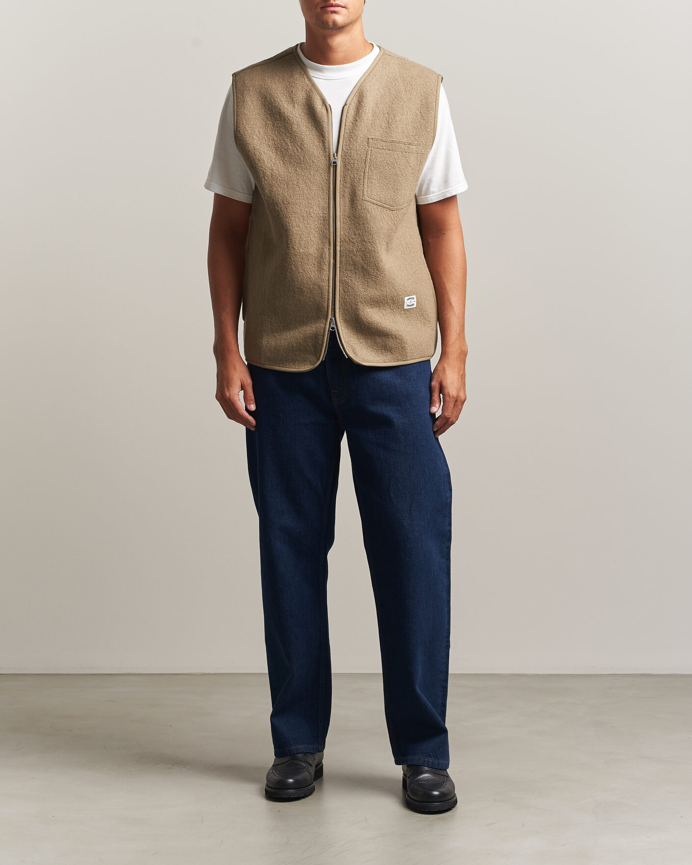 Herr | Tröjor | Samsøe Samsøe | Hannes Boiled Wool Vest Lead Gray