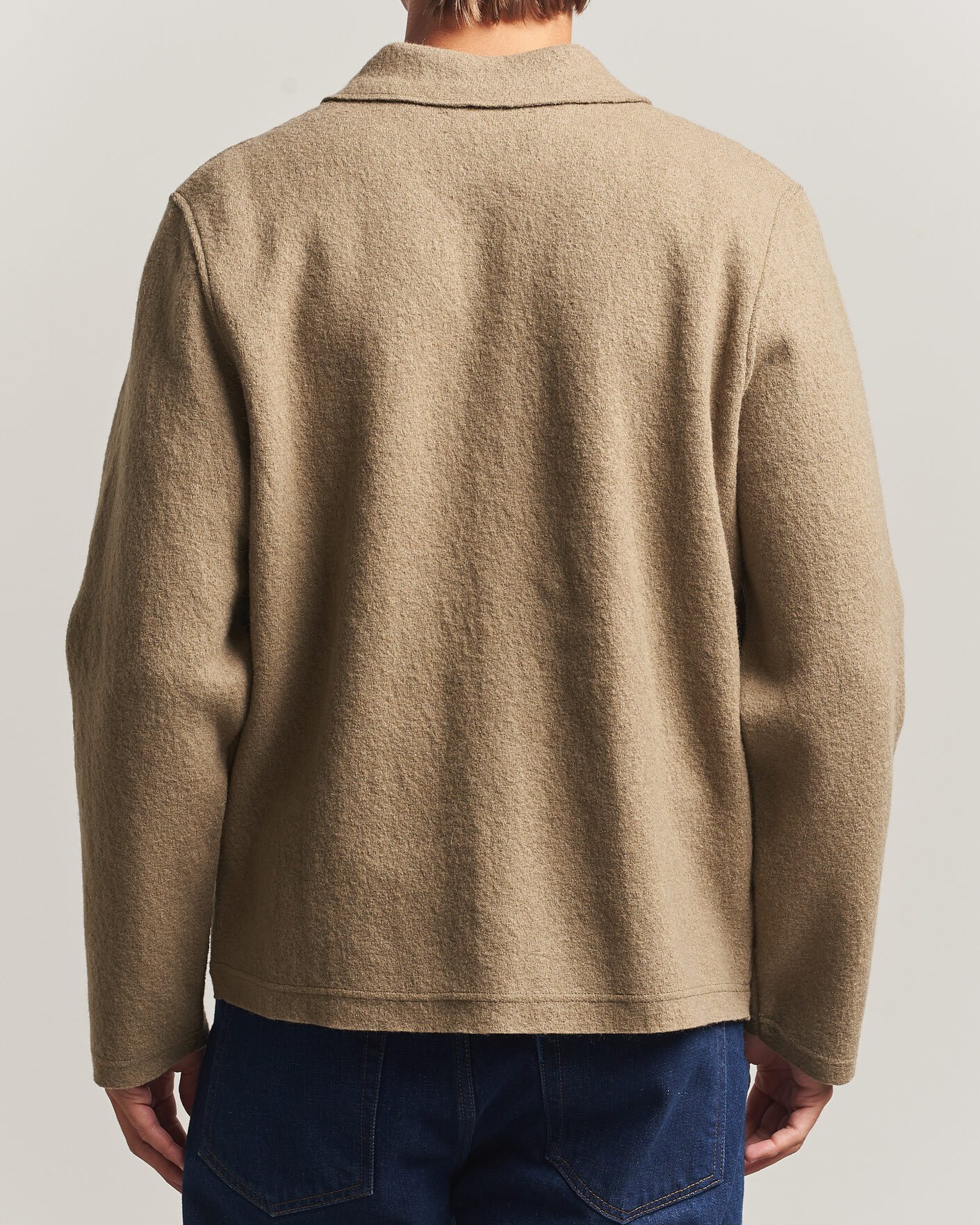 Herr | Tröjor | Samsøe Samsøe | Hannes Boiled Wool Full Zip Lead Gray