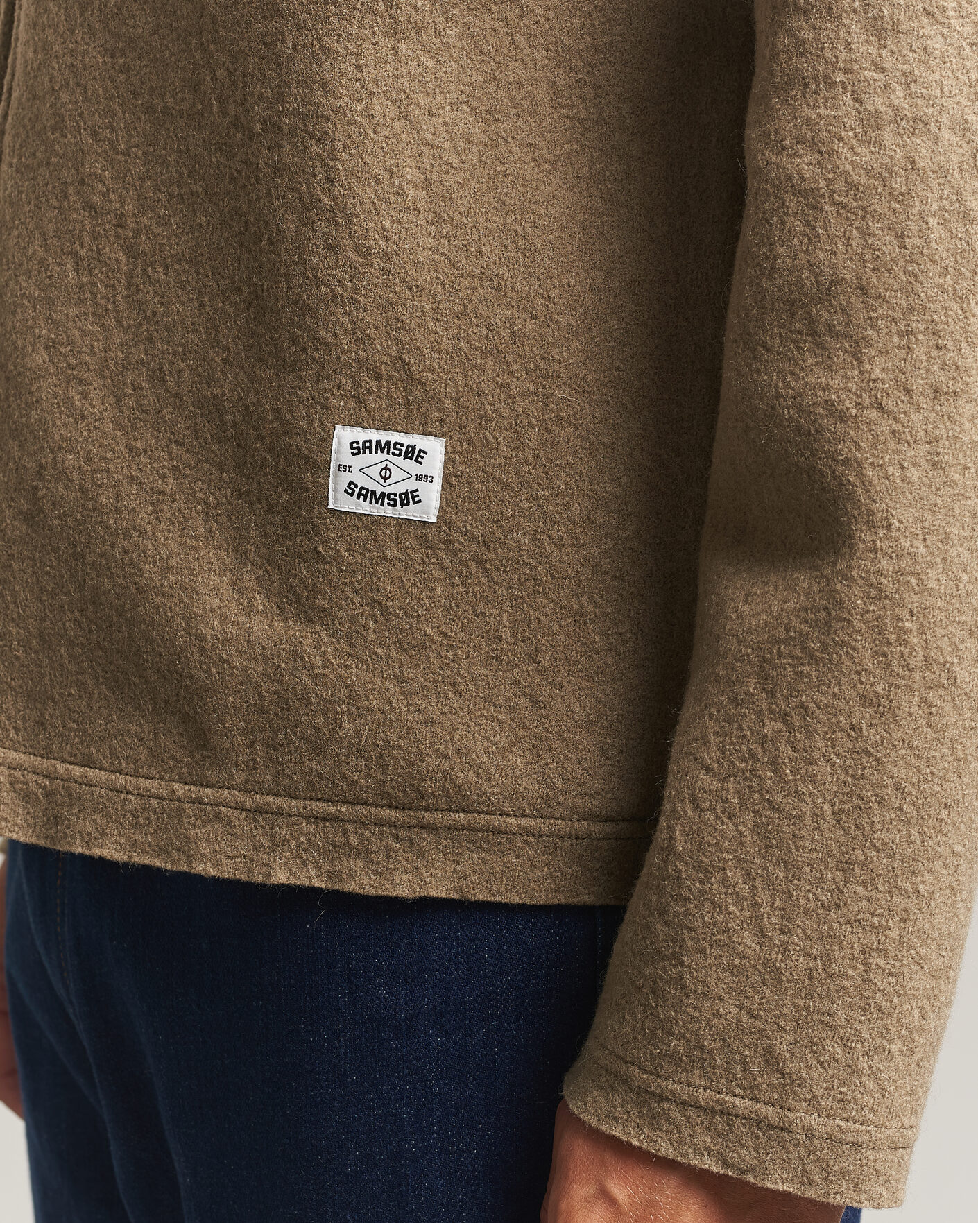 Herr | Tröjor | Samsøe Samsøe | Hannes Boiled Wool Full Zip Lead Gray