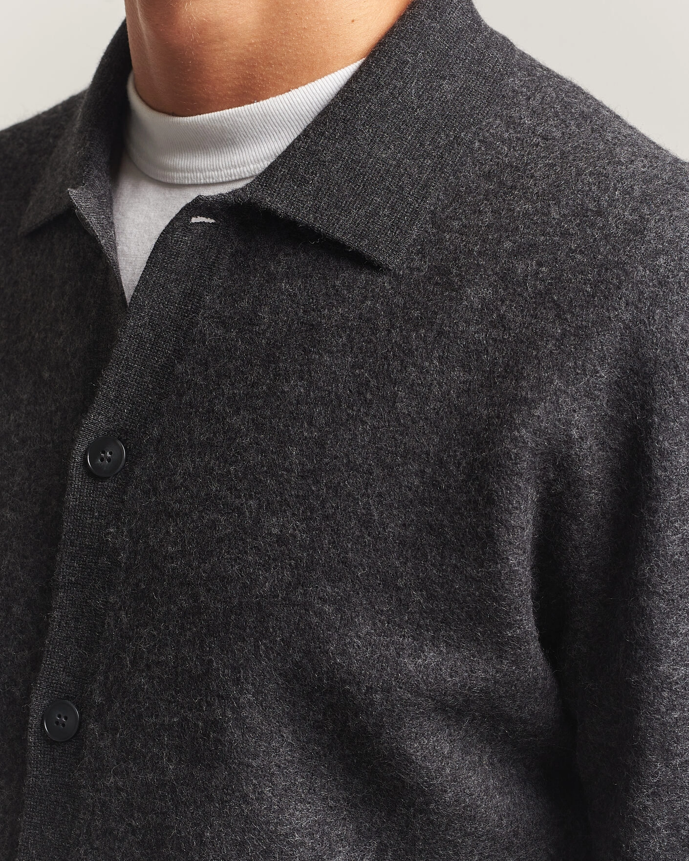 Herr | Tröjor | Samsøe Samsøe | Richard Wool Knitted Cardigan Dark Grey Melange