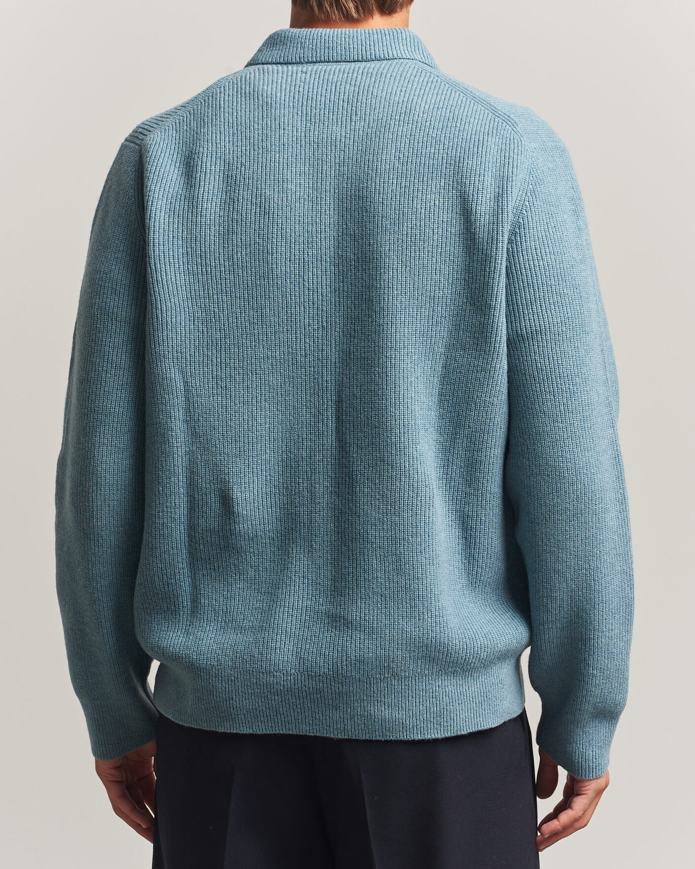 Herr | Tröjor | Samsøe Samsøe | Isak Knitted Half Zip Polo Stormy Sea