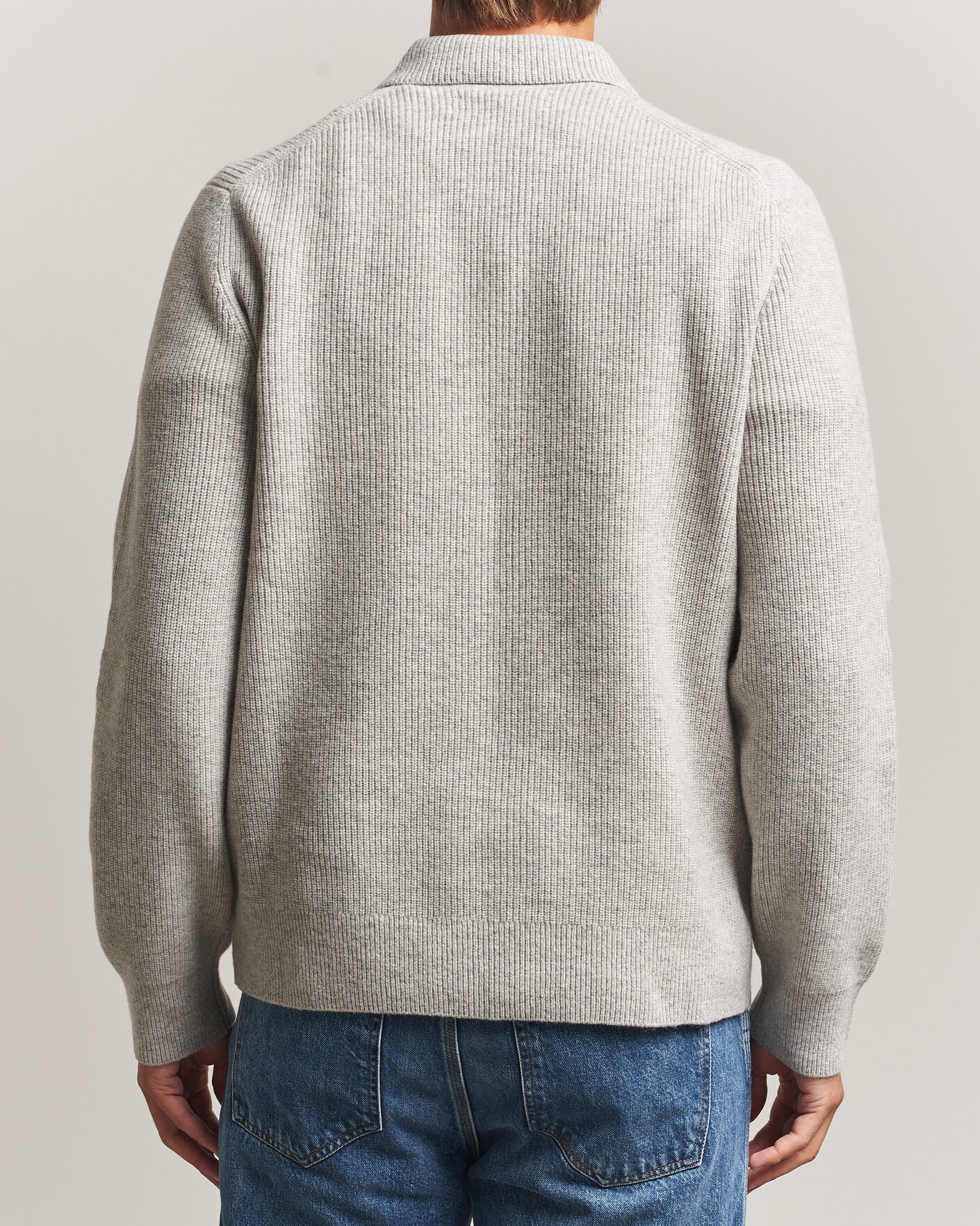 Herr | Tröjor | Samsøe Samsøe | Isak Knitted Half Zip Polo Grey Melange