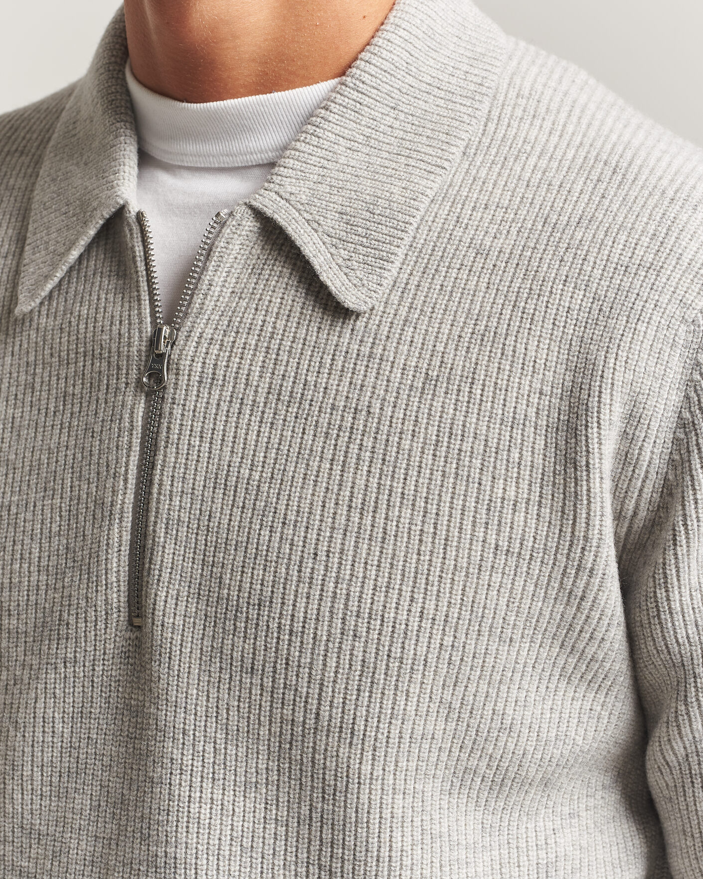 Herr | Tröjor | Samsøe Samsøe | Isak Knitted Half Zip Polo Grey Melange