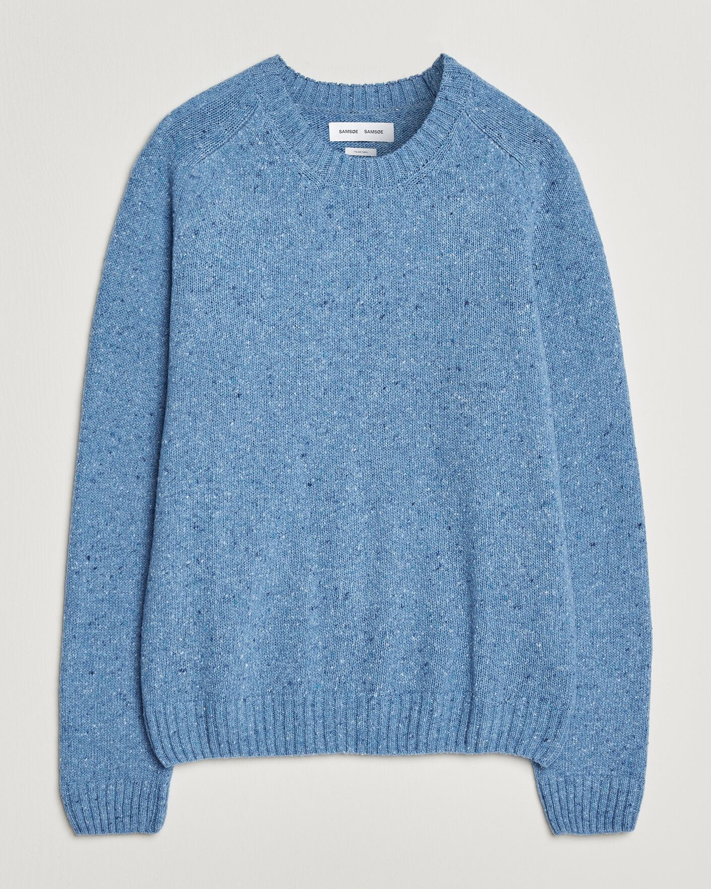 Herr | Tröjor | Samsøe Samsøe | Nate Donegal Wool Knitted Striped Sweater Cyaneus