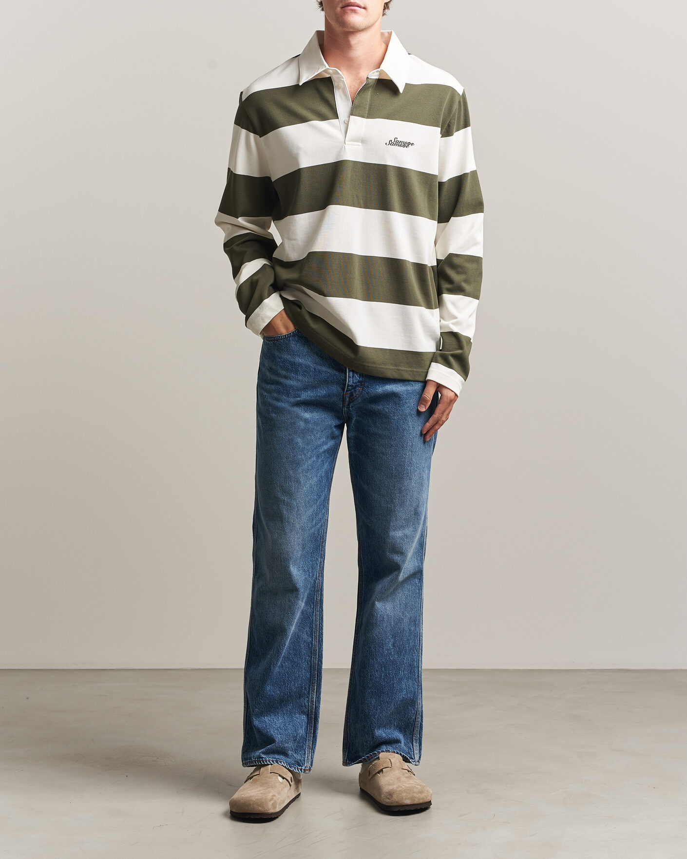 Herr | Tröjor | Samsøe Samsøe | Kevin Barstriped Rugger Forest Night/White