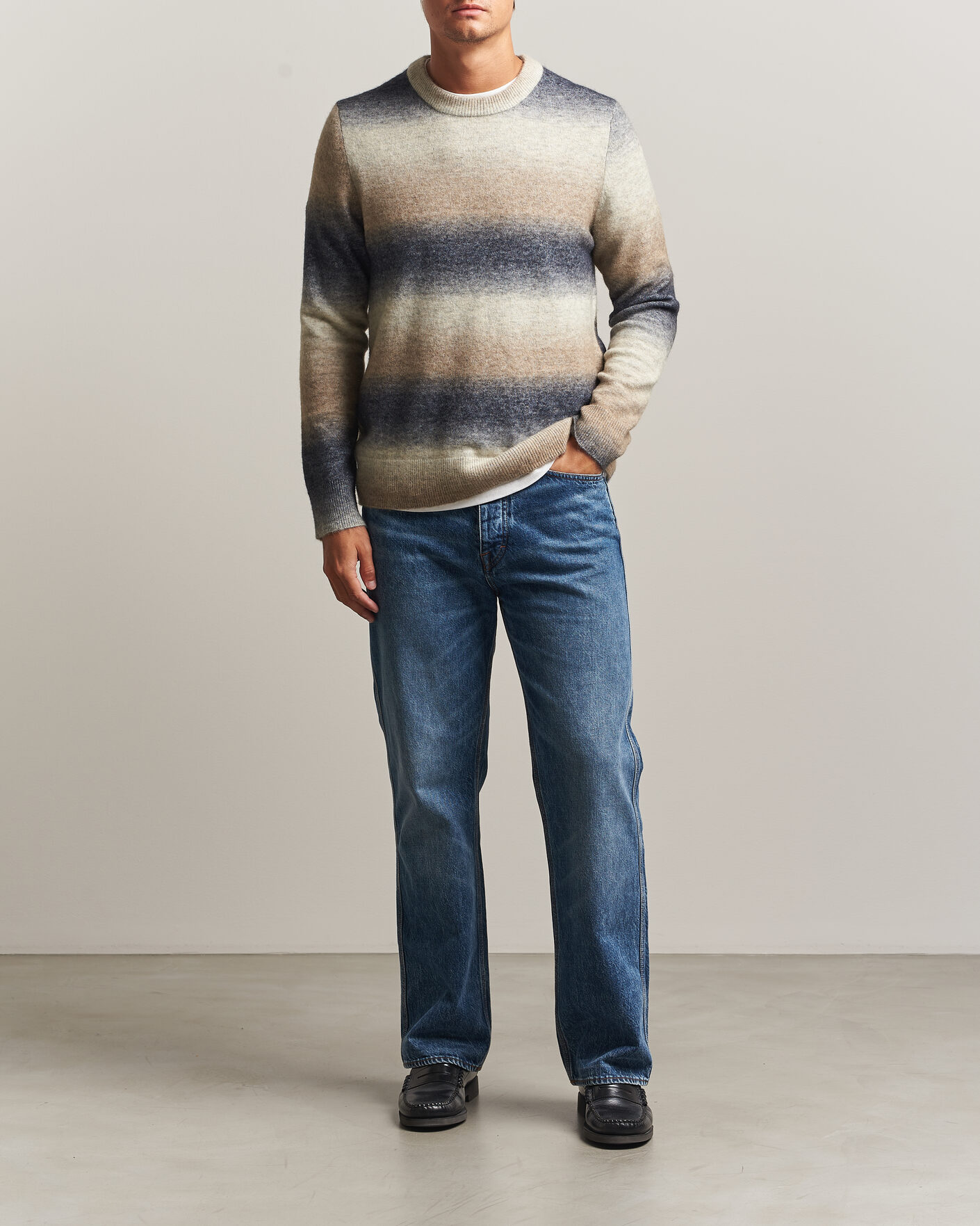 Herr | Tröjor | Samsøe Samsøe | Aiden Wool/Alpaca Knitted Striped Sweater Multi
