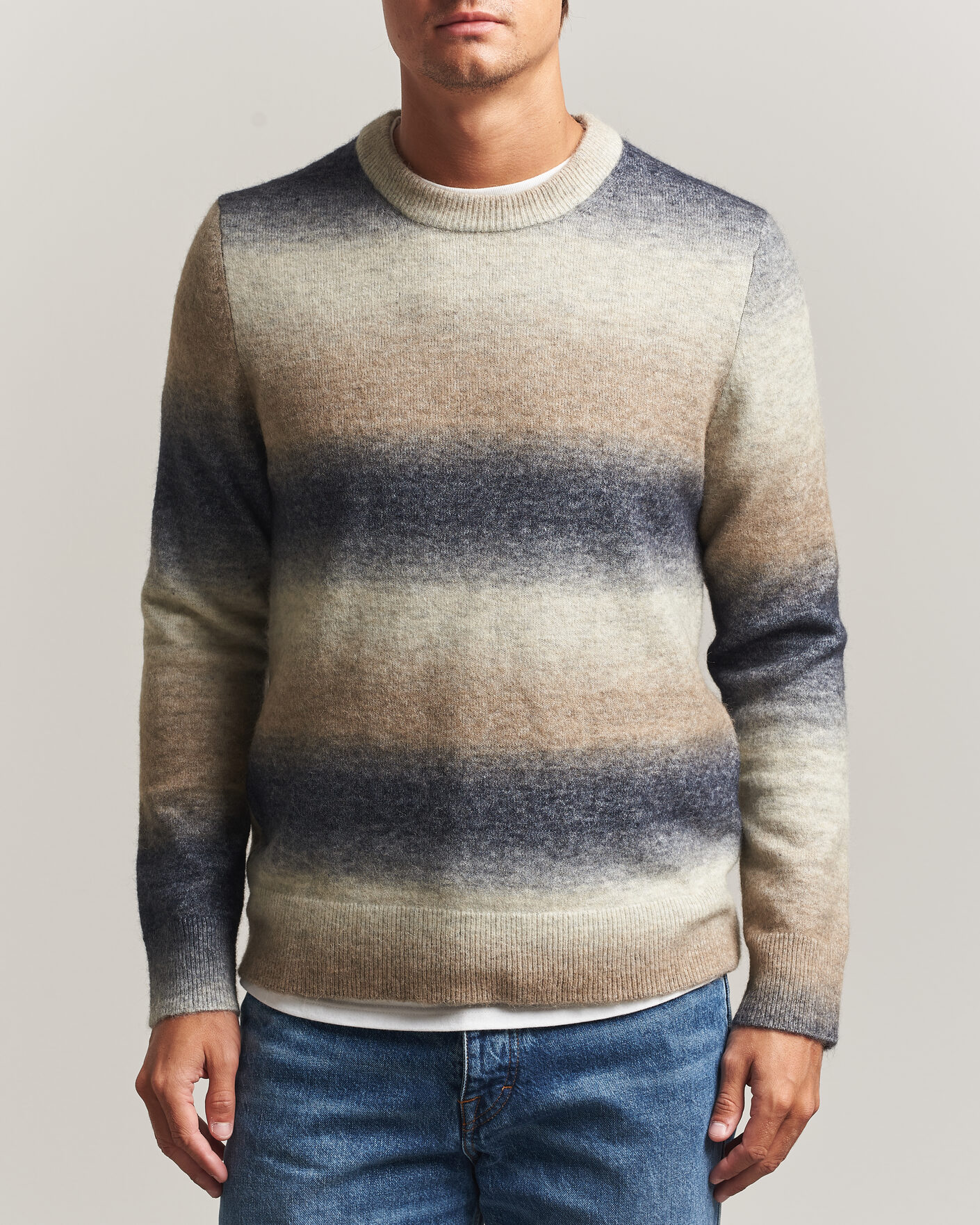 Herr | Tröjor | Samsøe Samsøe | Aiden Wool/Alpaca Knitted Striped Sweater Multi