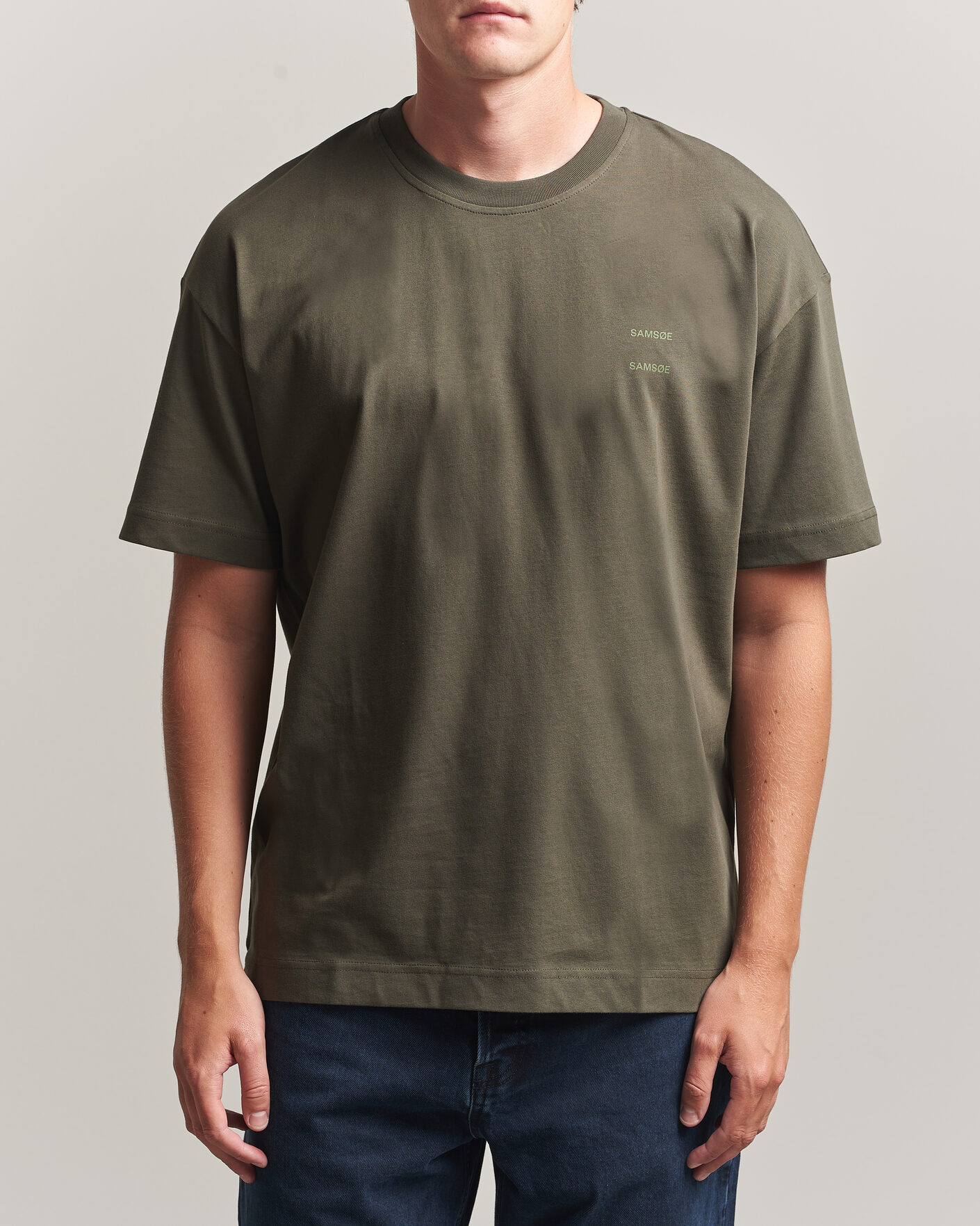 Herr | T-Shirts | Samsøe Samsøe | Joel Organic Cotton T-Shirt Forest Night