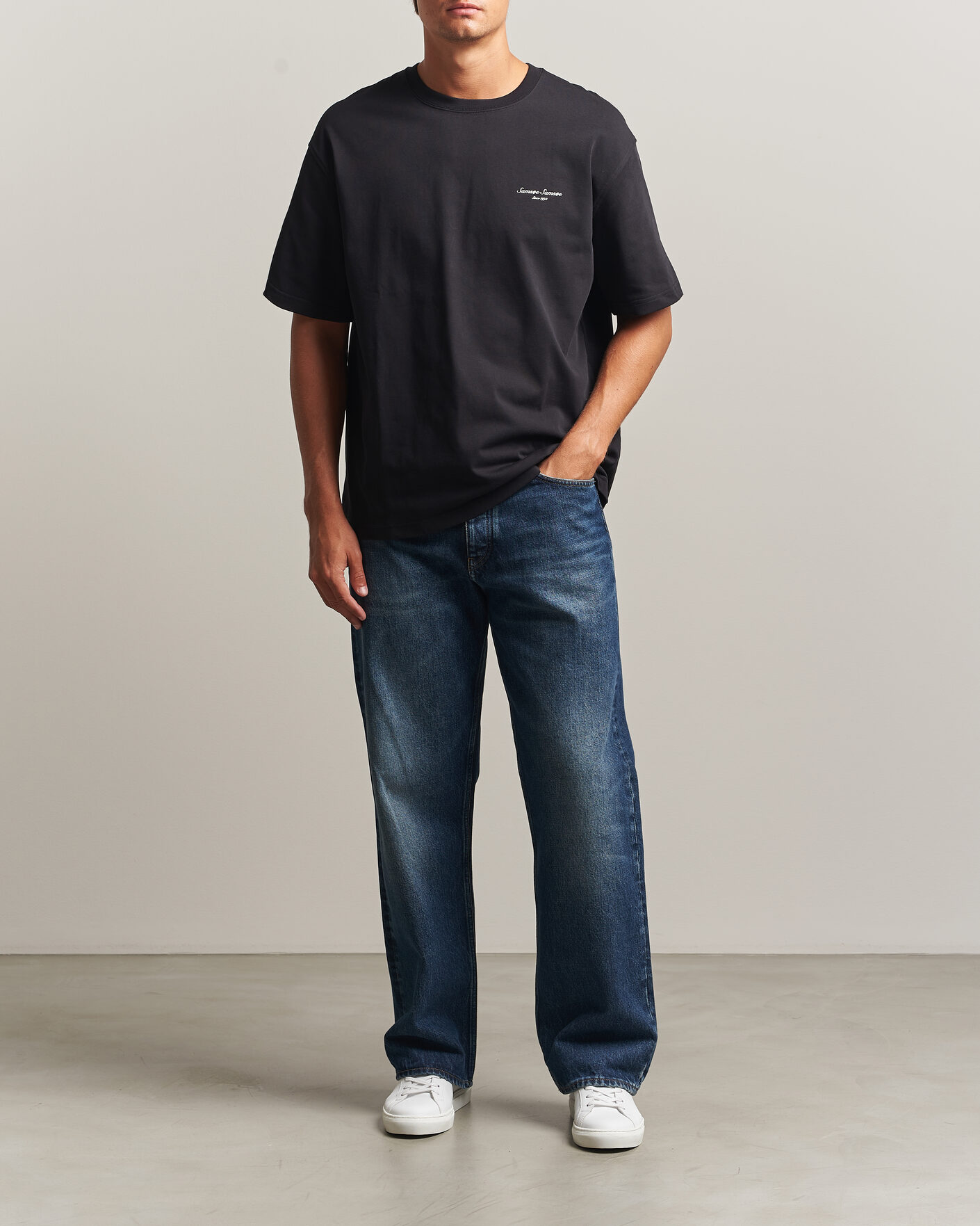 Herr | T-Shirts | Samsøe Samsøe | Uni Printed Crew Neck T-Shirt Black Building