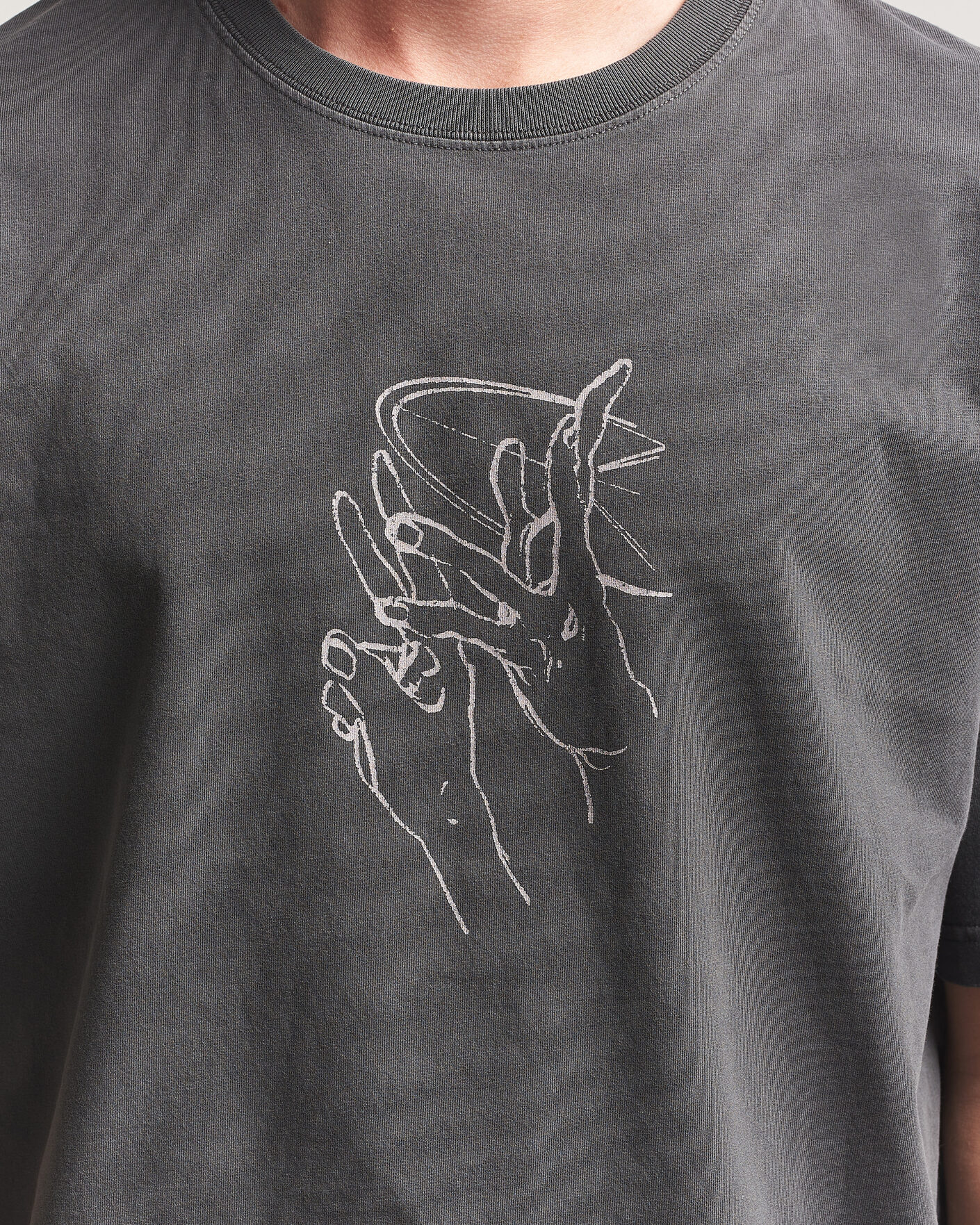 Herr | T-Shirts | Samsøe Samsøe | Giles Printed Crew Neck T-Shirt Black Lines