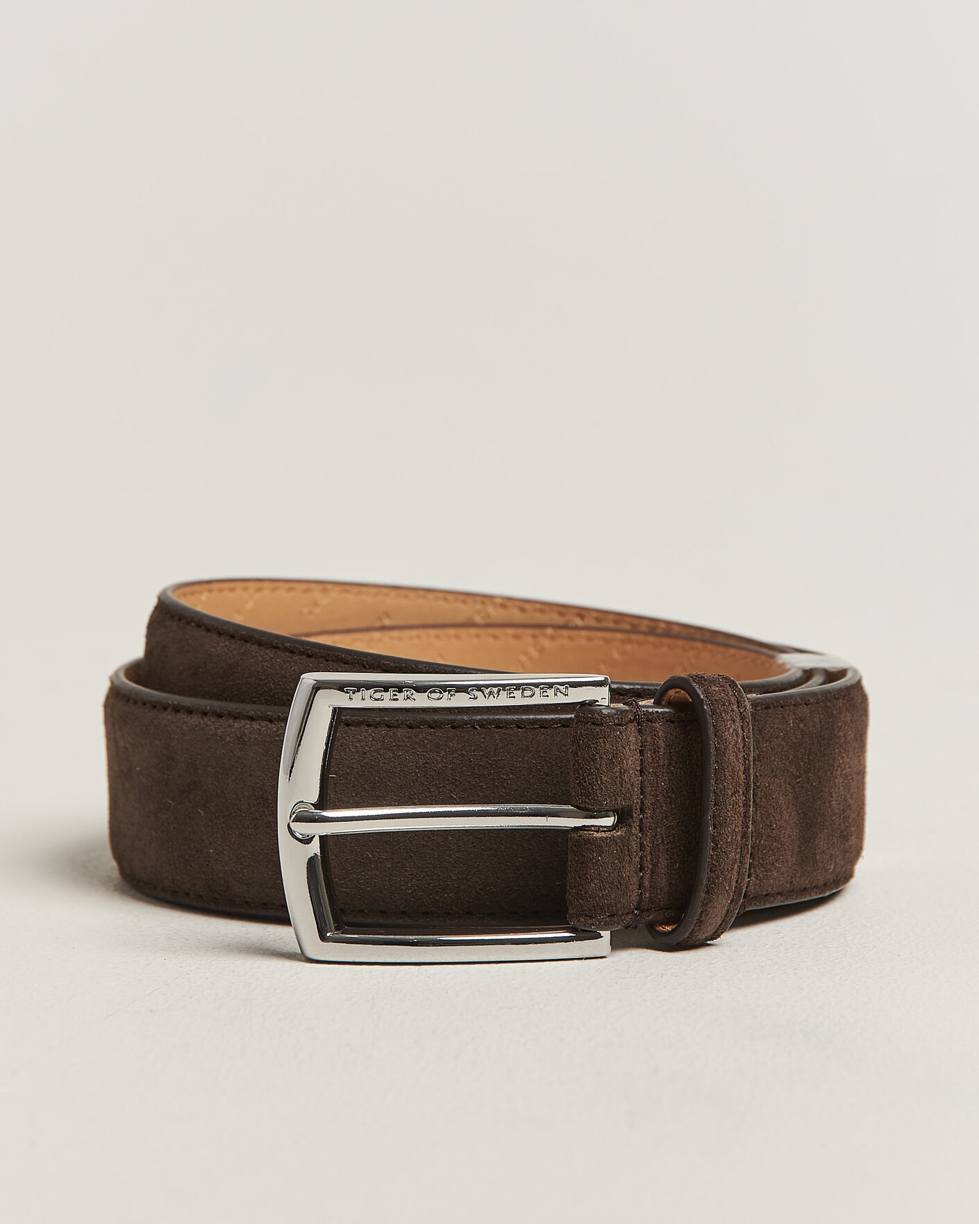 Herr | Bälten | Tiger of Sweden | Bergstroms Suede Belt Dark Brown