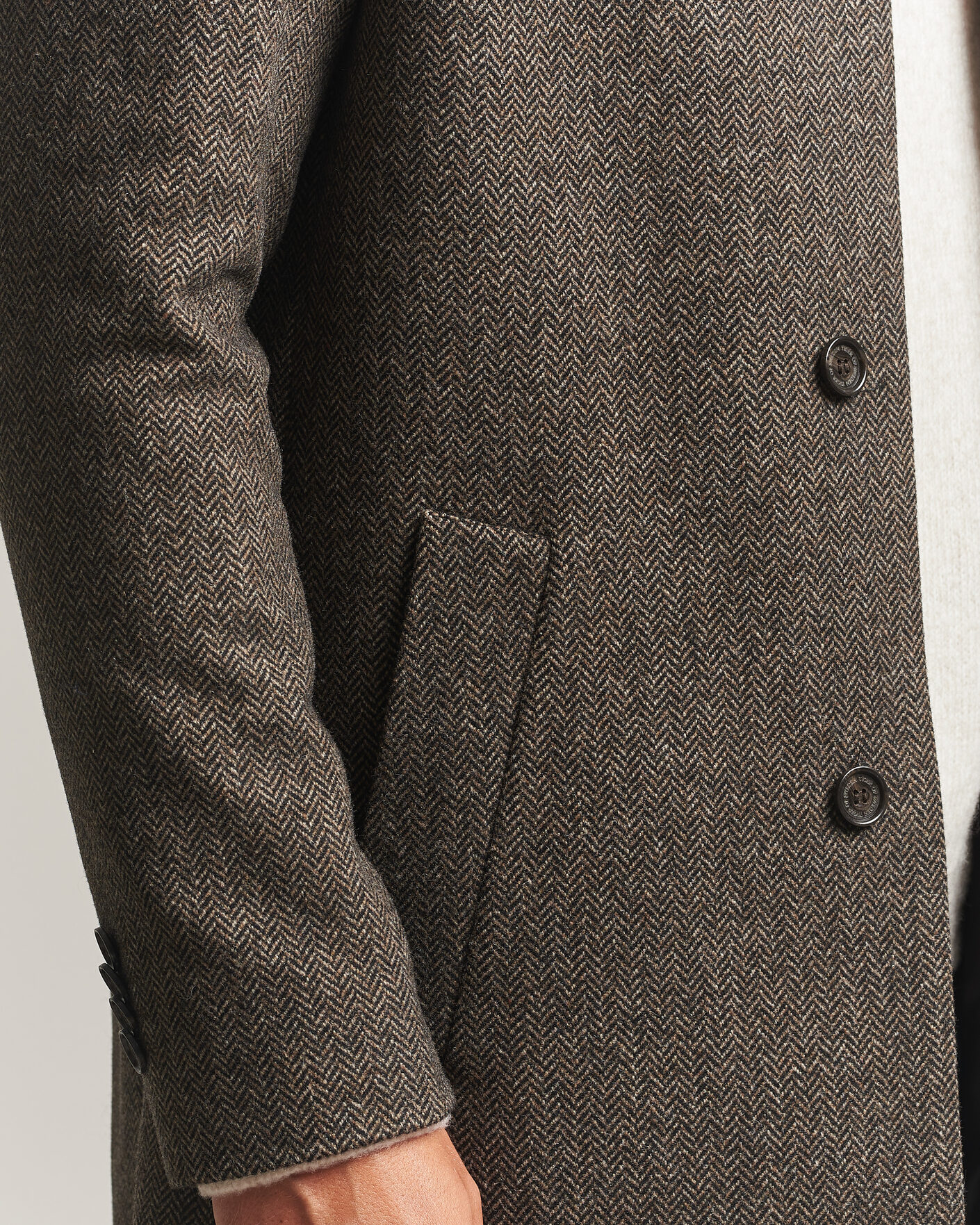 Herr | Jackor | Tiger of Sweden | Aleric Wool Herringbone Coat Brown