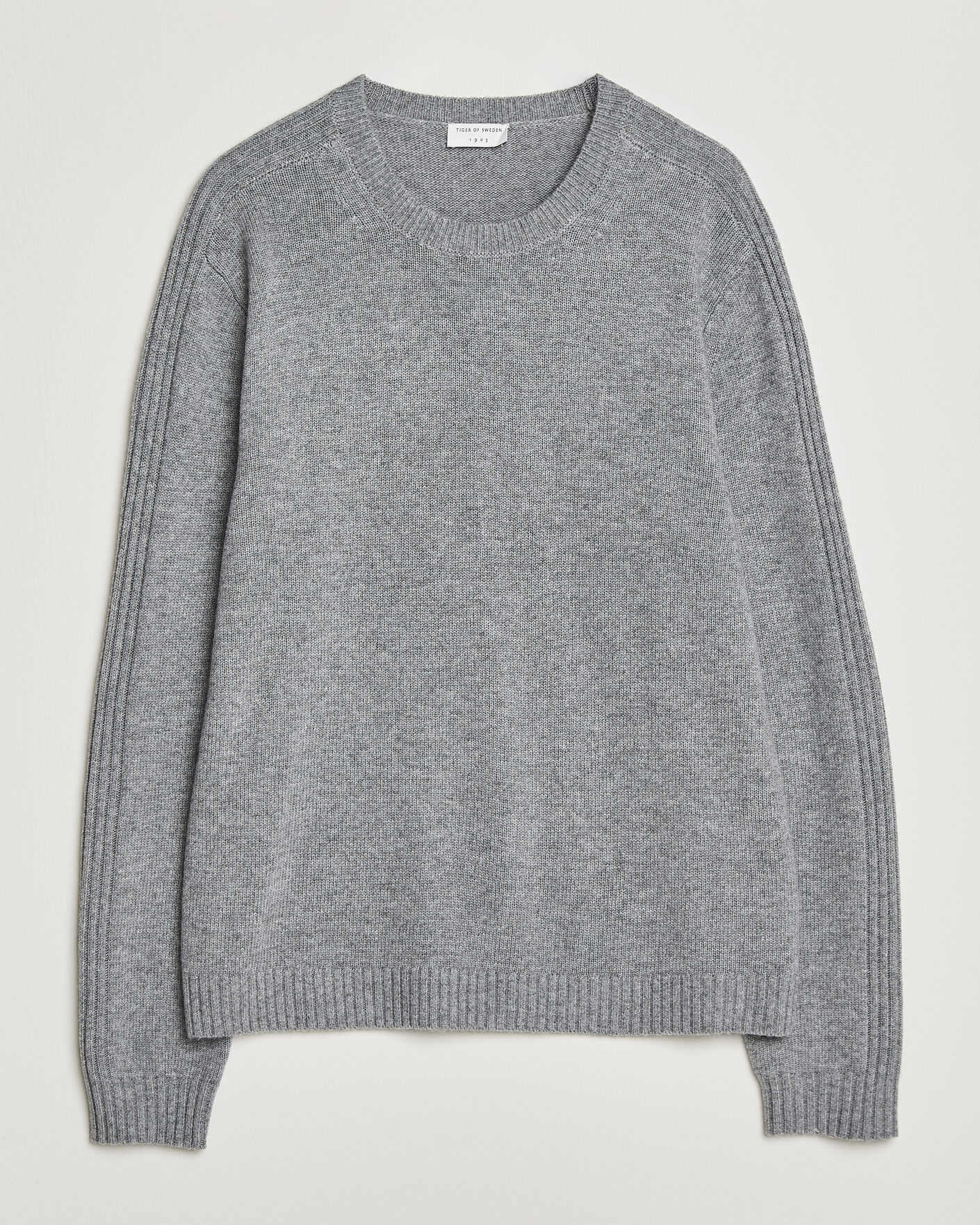 Herr | Tröjor | Tiger of Sweden | Wilfred Wool/Cashmere Sweater Light Grey Melange