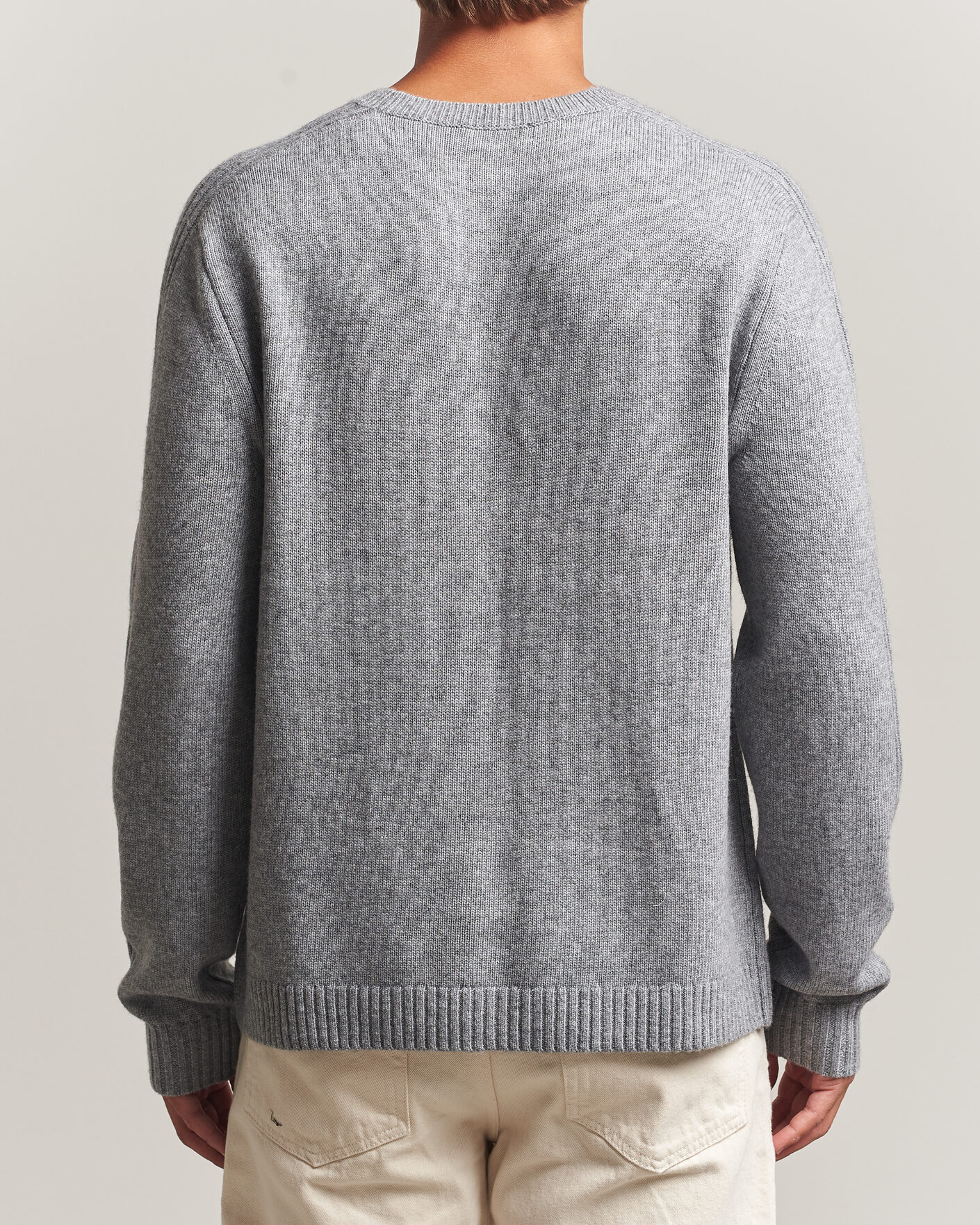 Herr | Tröjor | Tiger of Sweden | Wilfred Wool/Cashmere Sweater Light Grey Melange