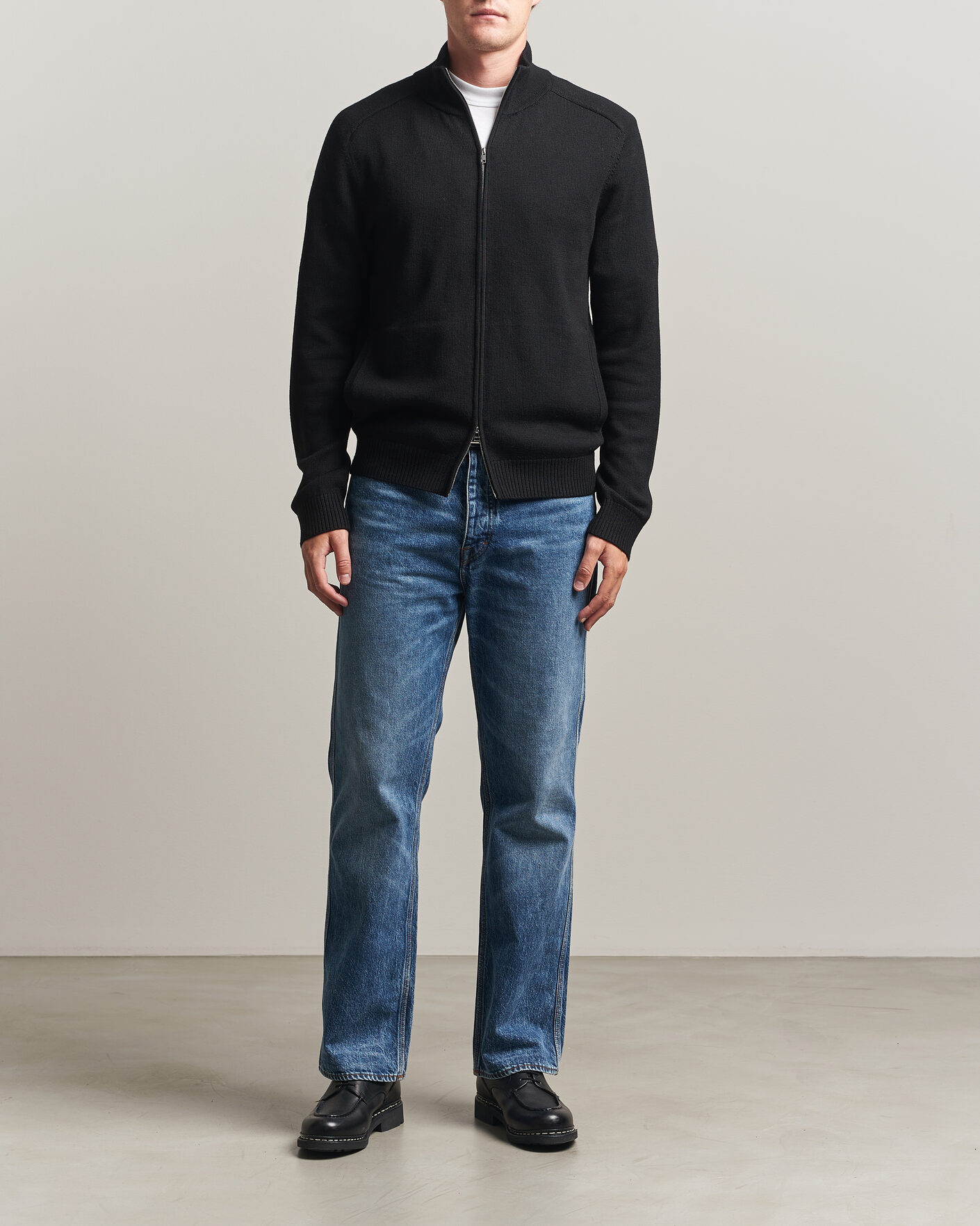 Herr | Tröjor | Tiger of Sweden | Cassian Wool Full Zip Black