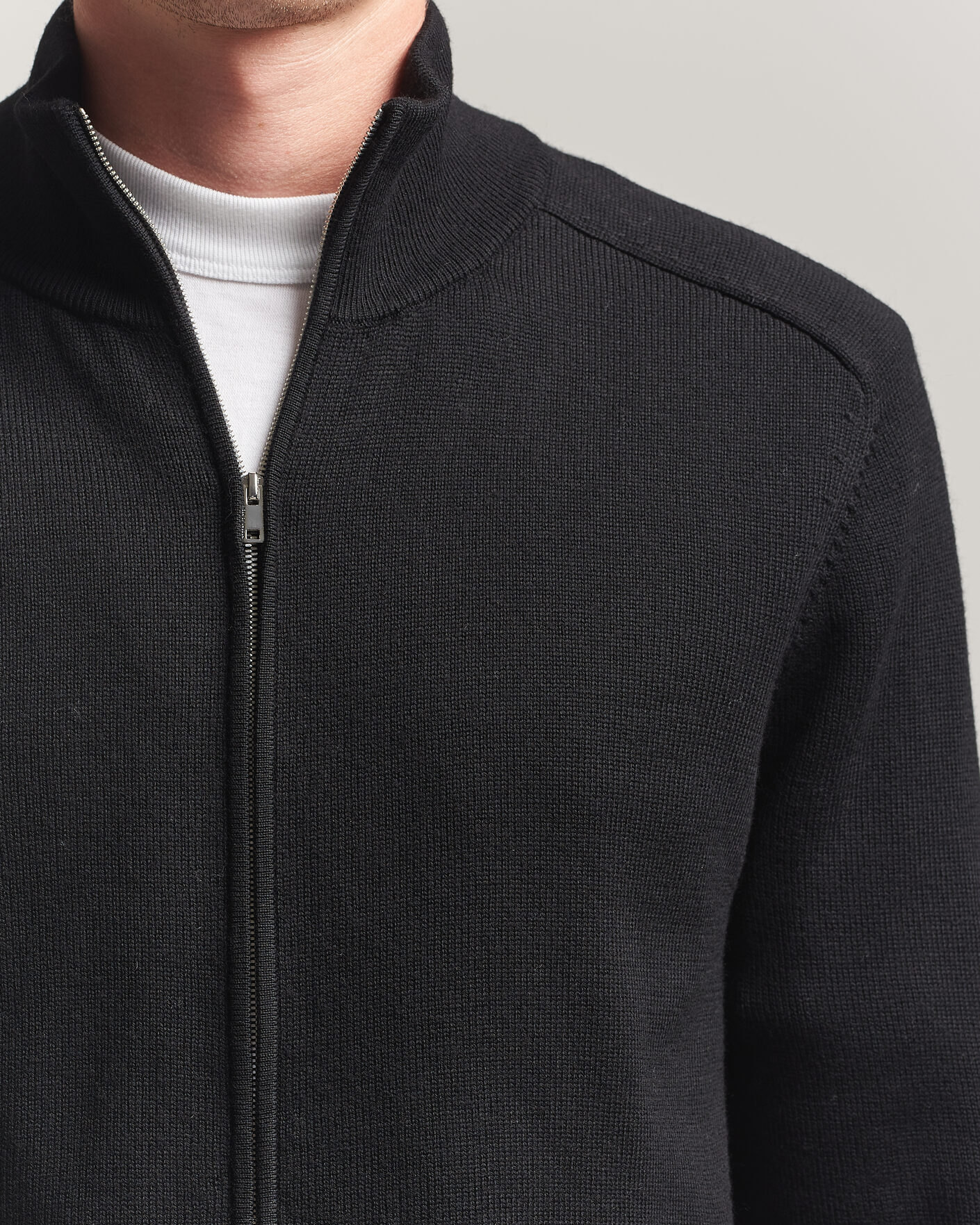 Herr | Tröjor | Tiger of Sweden | Cassian Wool Full Zip Black