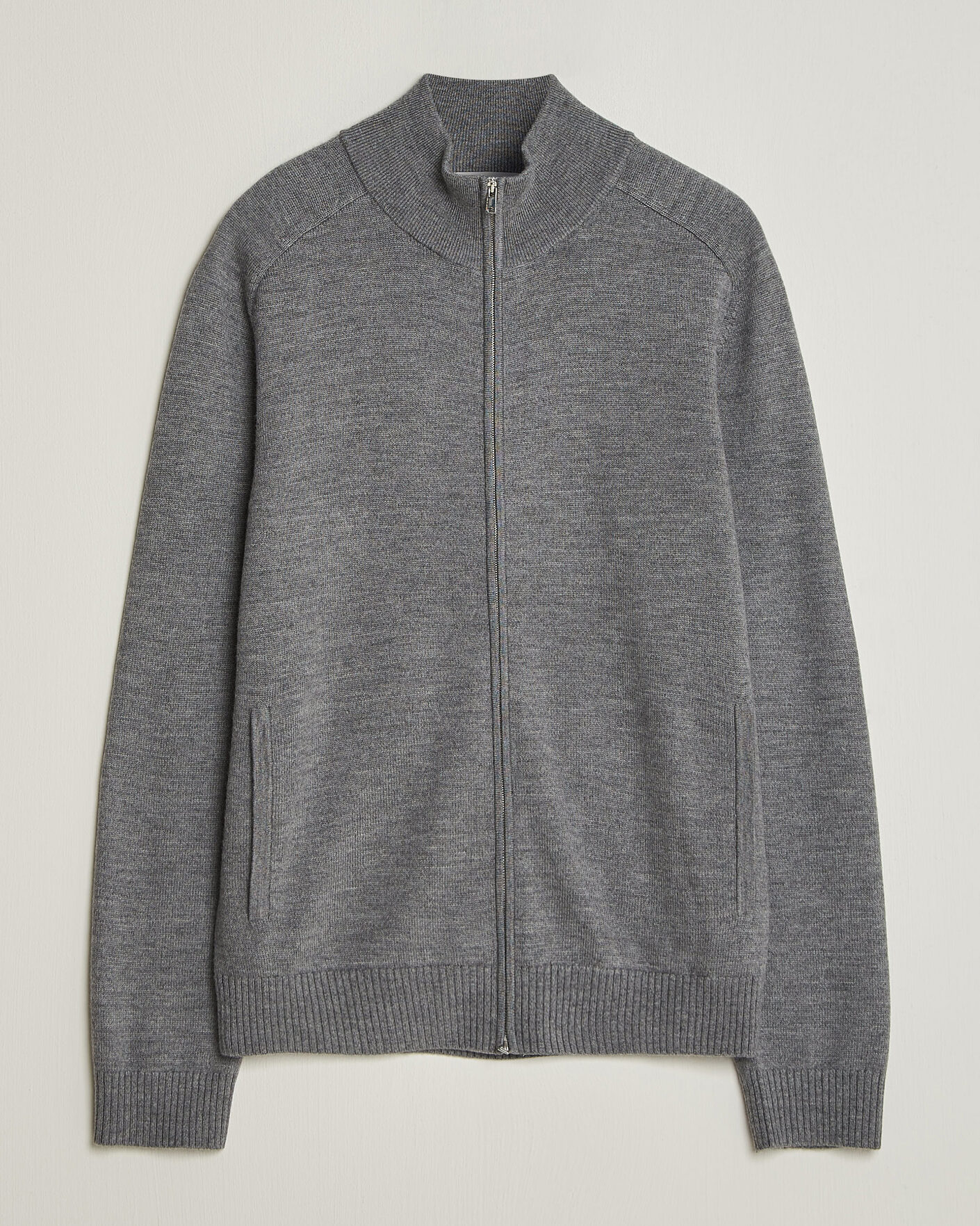 Herr | Tröjor | Tiger of Sweden | Cassian Wool Full Zip Concrete Melange