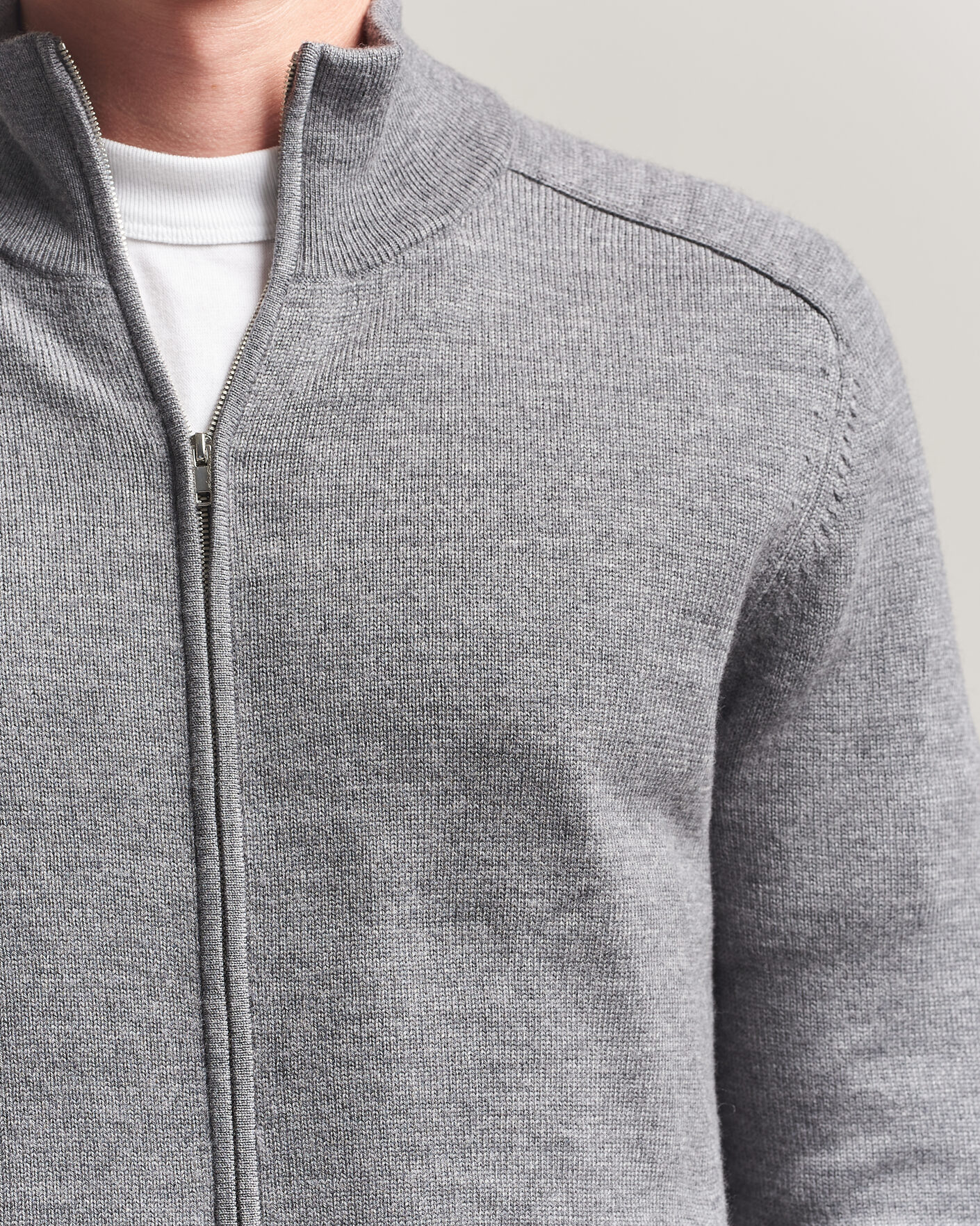 Herr | Tröjor | Tiger of Sweden | Cassian Wool Full Zip Concrete Melange