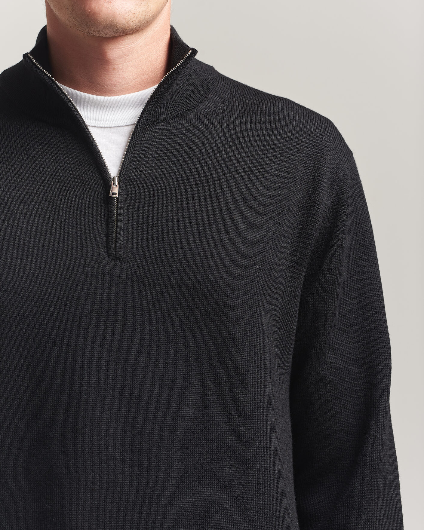 Herr | Tröjor | Tiger of Sweden | Travis Wool Half Zip Black