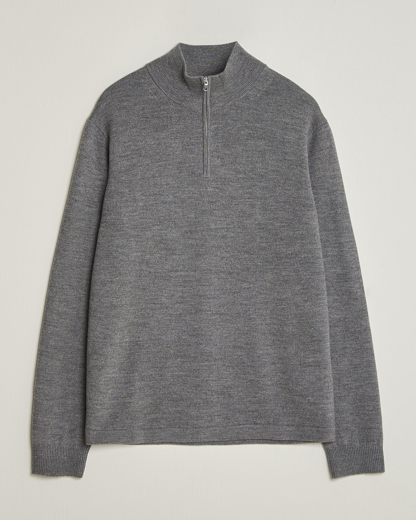 Herr | Tröjor | Tiger of Sweden | Travis Wool Half Zip Concrete Melange