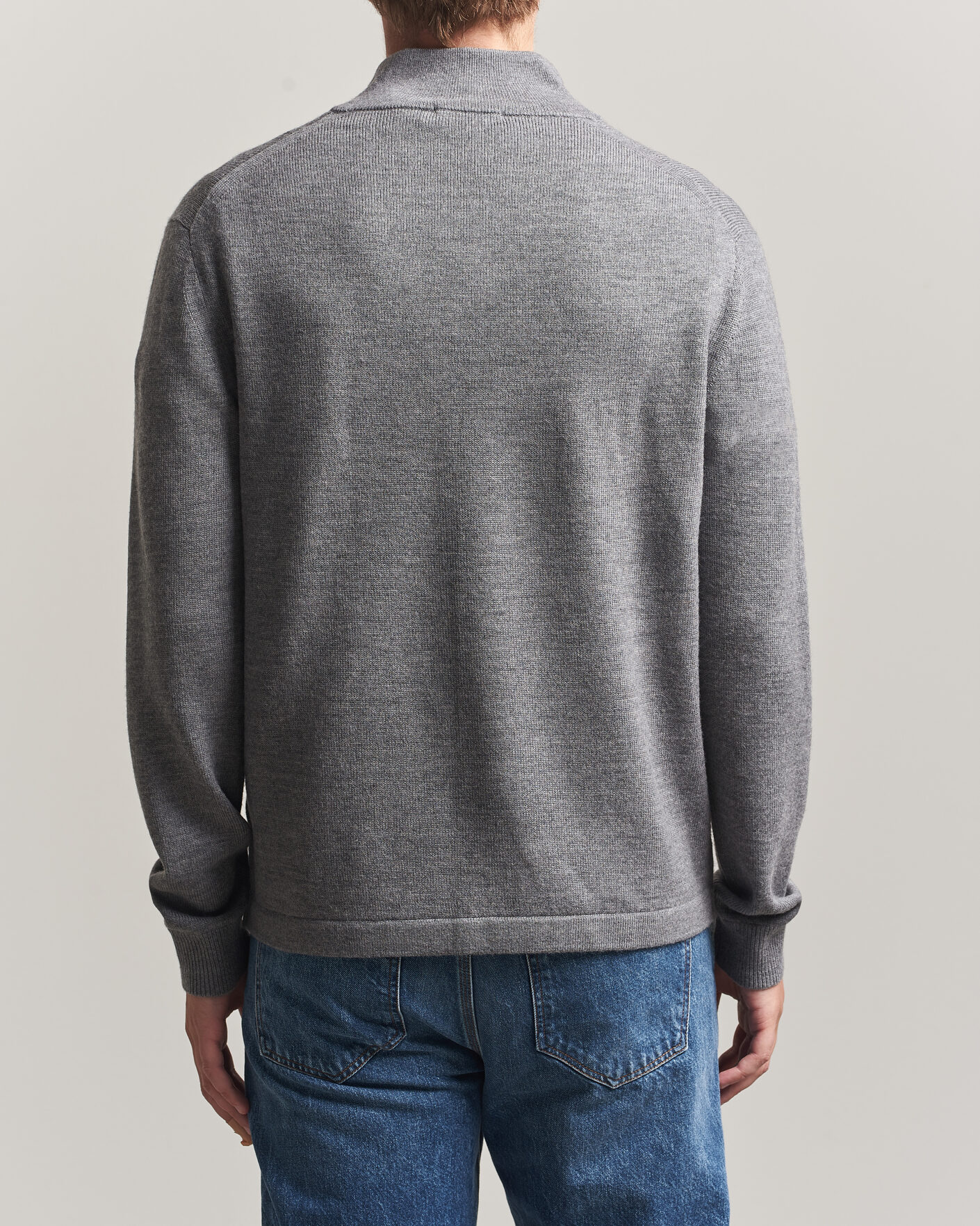 Herr | Tröjor | Tiger of Sweden | Travis Wool Half Zip Concrete Melange