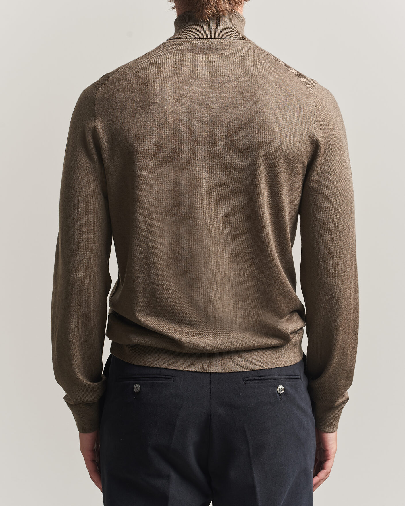 Herr | Tröjor | Tiger of Sweden | Nevile Extra Fine Merino Polo Aged Timber