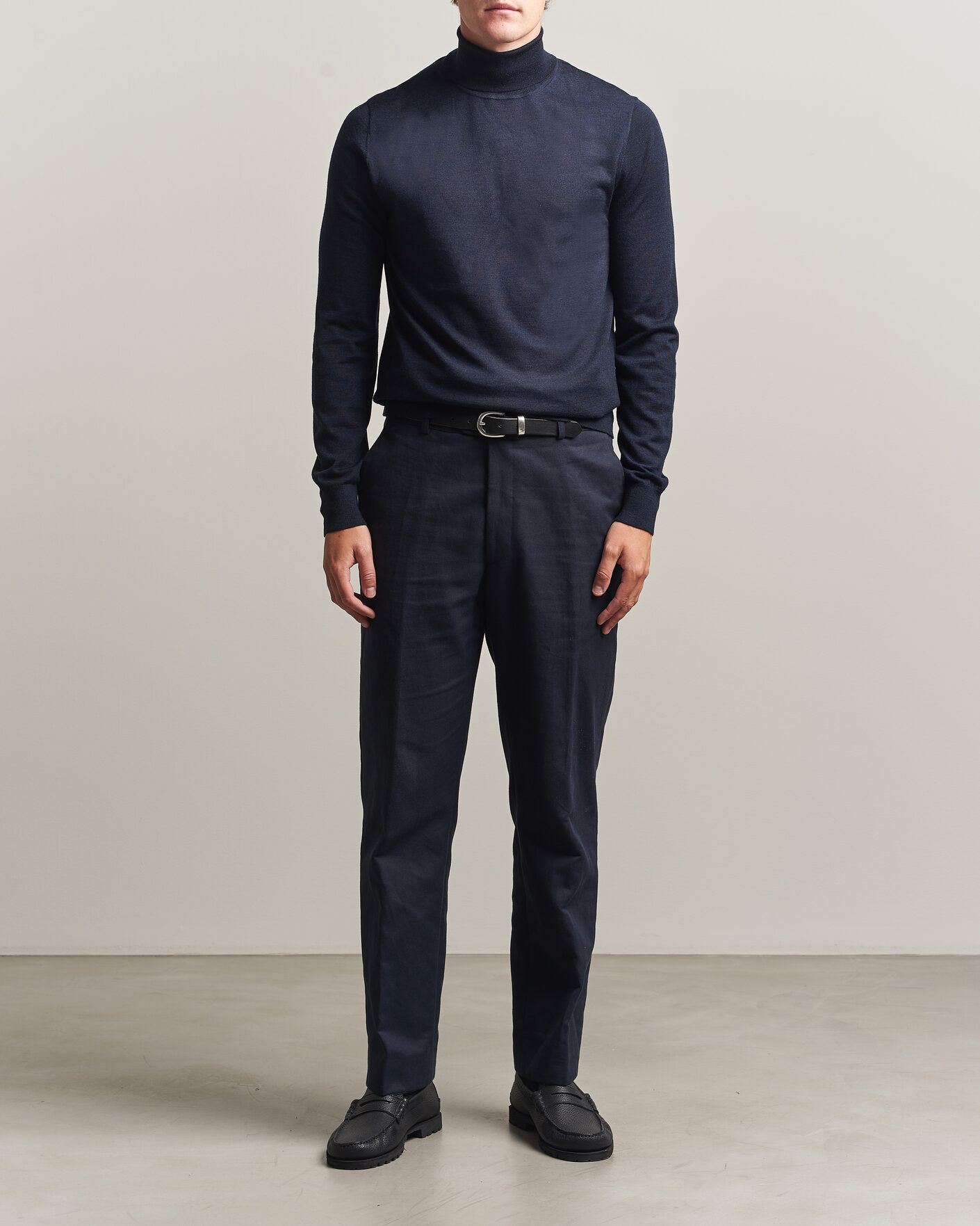 Herr | Tröjor | Tiger of Sweden | Nevile Extra Fine Merino Polo Light Ink
