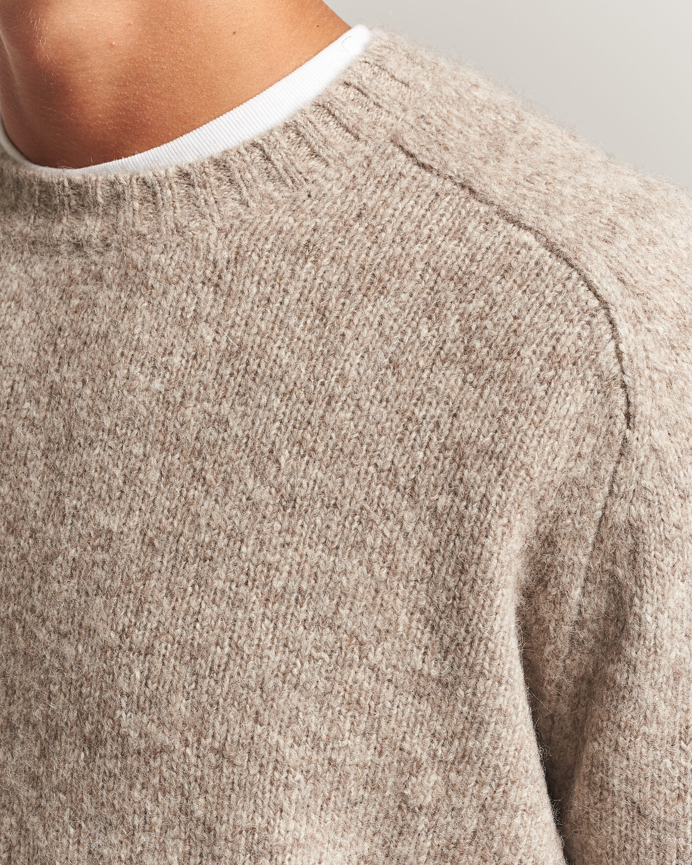 Herr | Tröjor | Tiger of Sweden | Adryan Yak/Alpaca Knitted Sweater Stone Melange