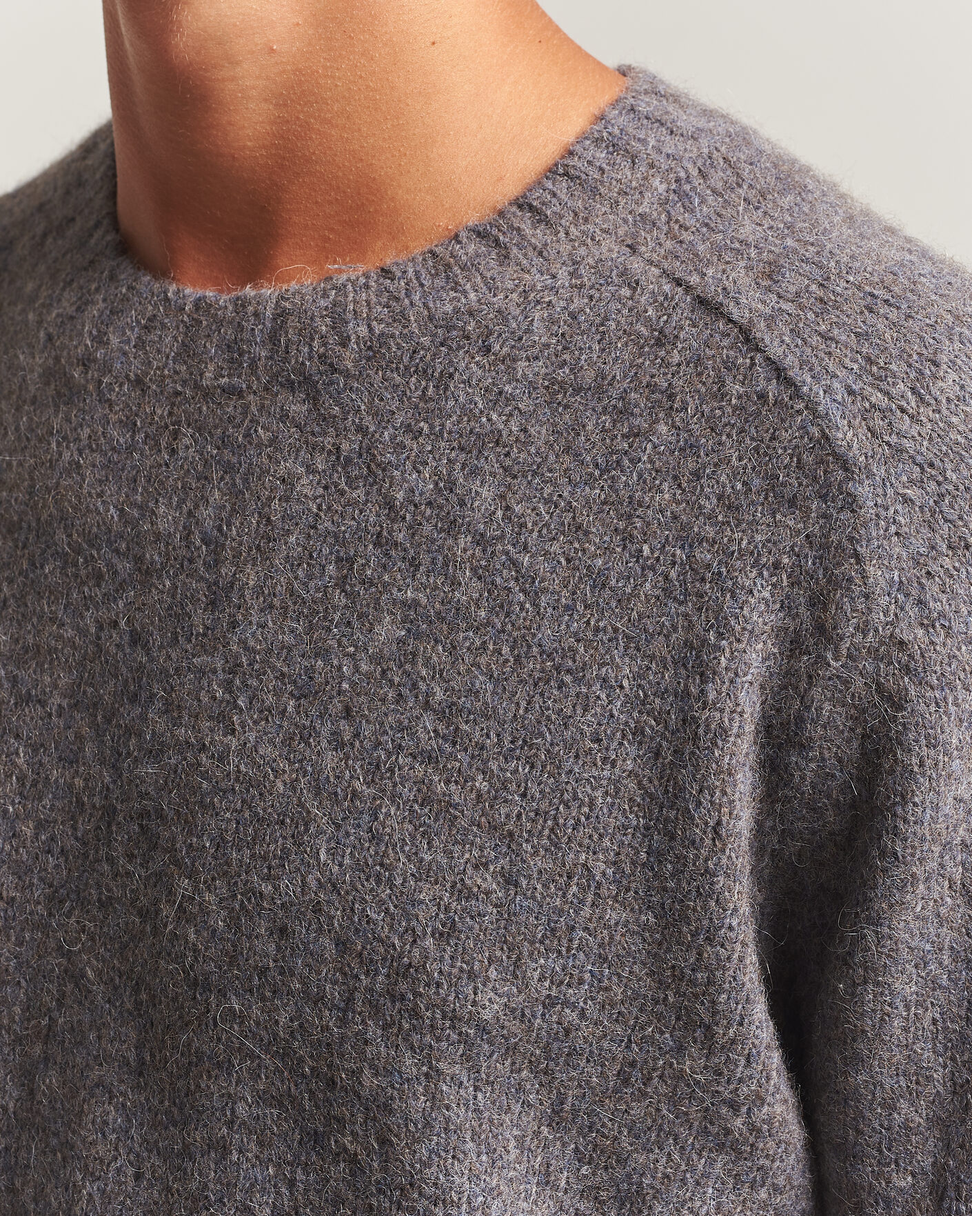 Herr | Tröjor | Tiger of Sweden | Adryan Yak/Alpaca Knitted Sweater Grey Melange