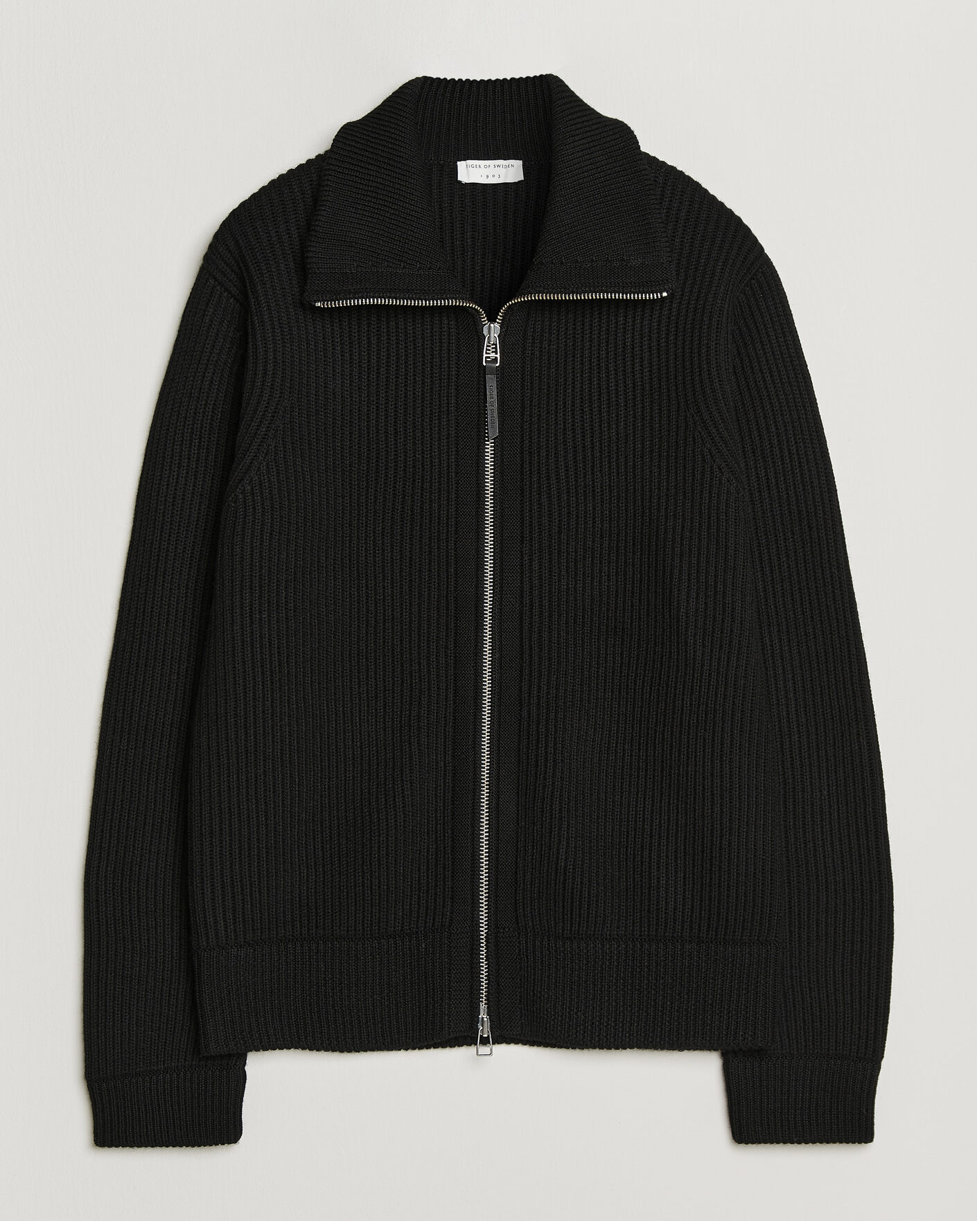 Herr | Tröjor | Tiger of Sweden | Niall Wool Heavy Knitted Full Zip Black