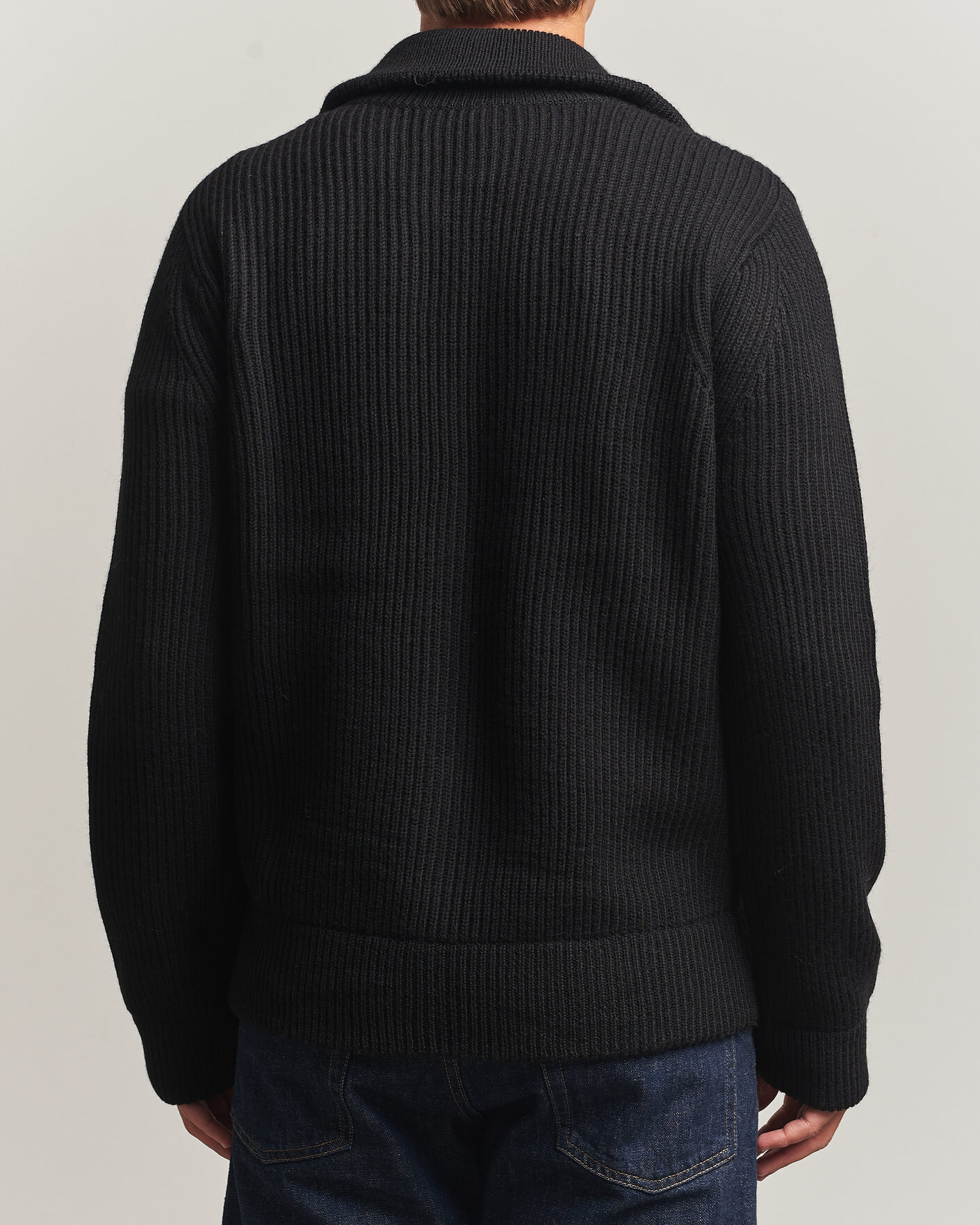 Herr | Tröjor | Tiger of Sweden | Niall Wool Heavy Knitted Full Zip Black