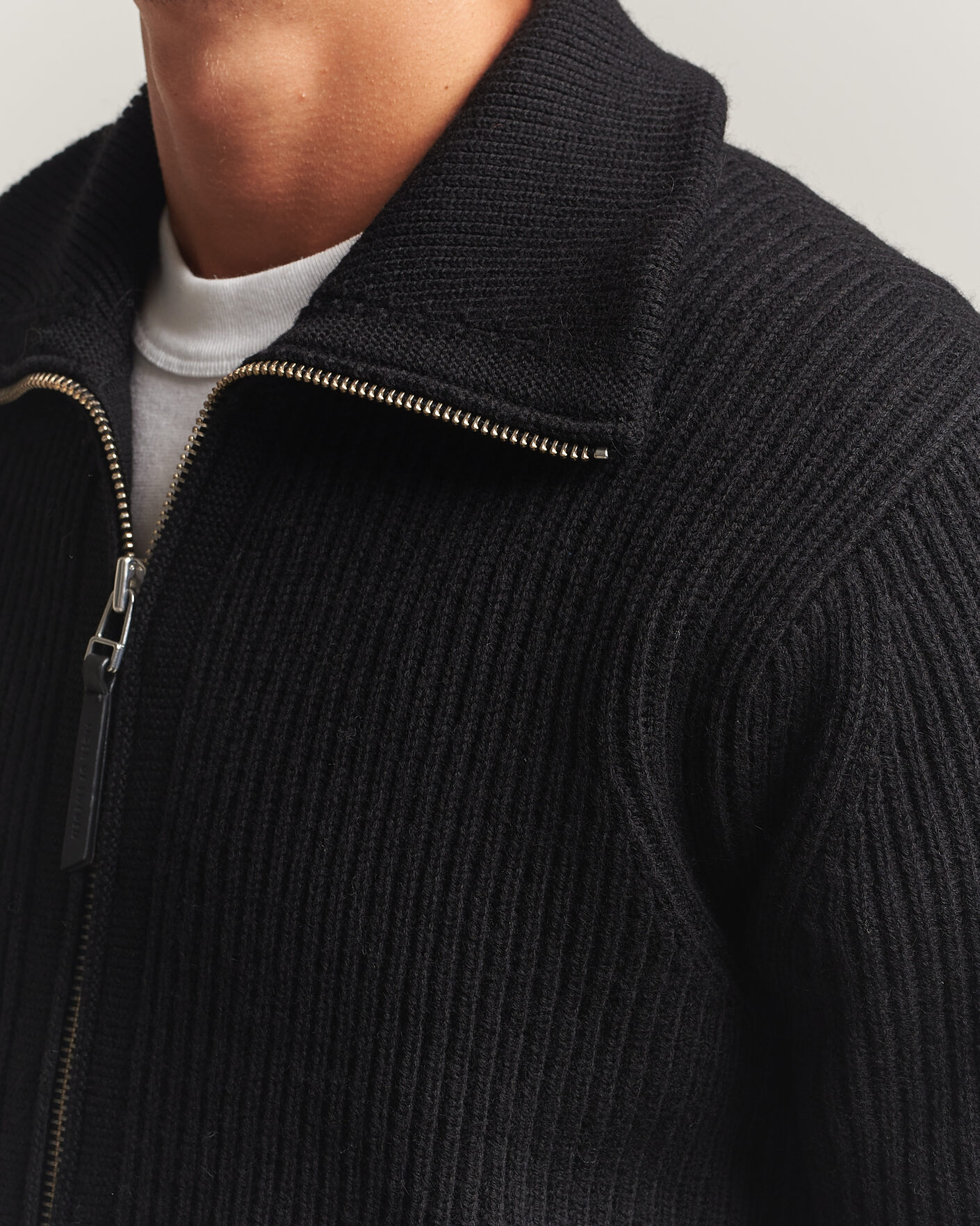 Herr | Tröjor | Tiger of Sweden | Niall Wool Heavy Knitted Full Zip Black