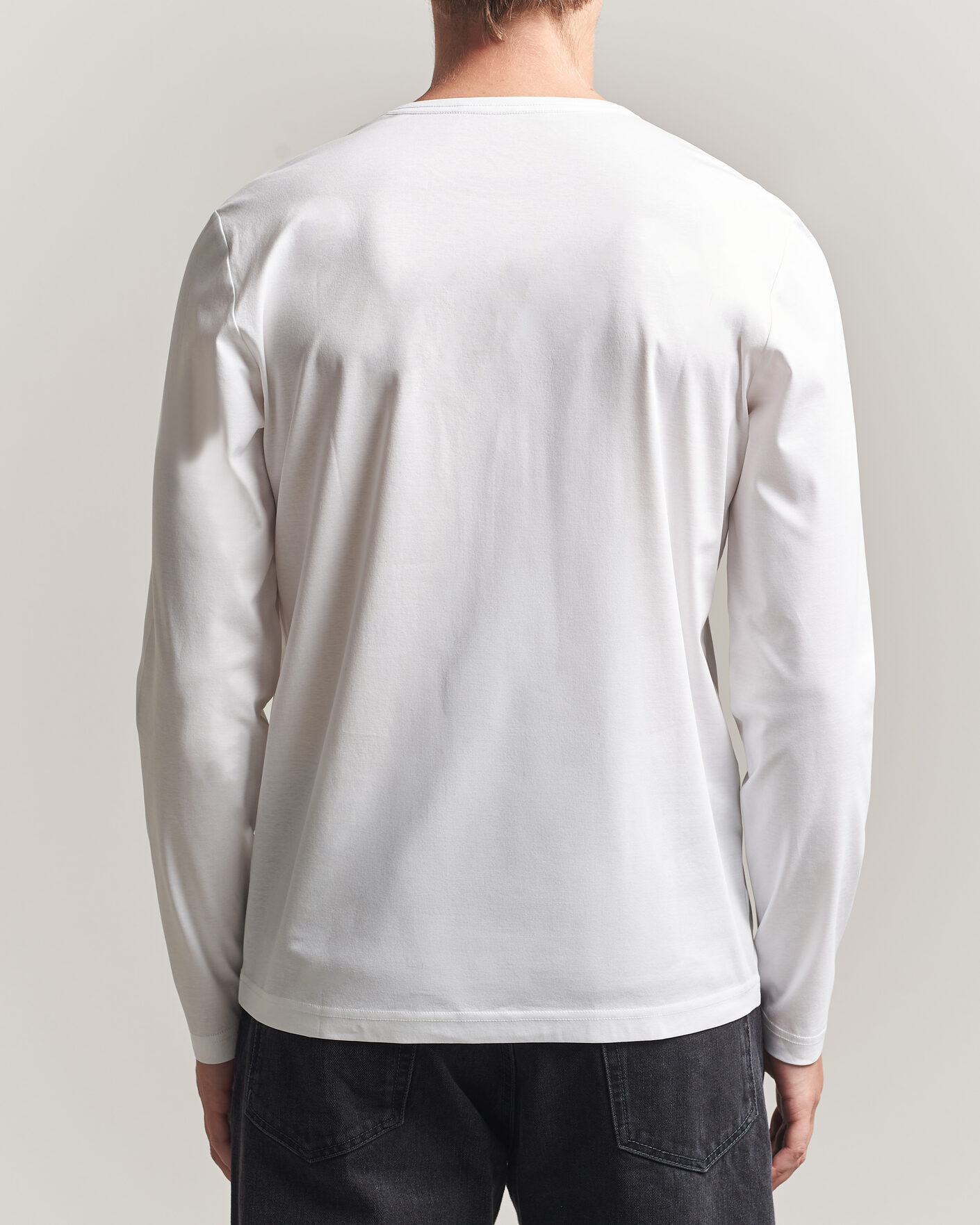 Herr | T-Shirts | Tiger of Sweden | Olaf Mercerized Cotton Long Sleeve T-Shirt Pure White