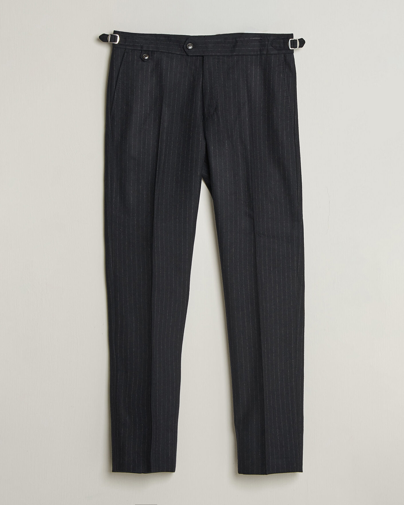 Herr | Byxor | Tiger of Sweden | Tense Wool Pleated Pinstriped Trousers Blue Function