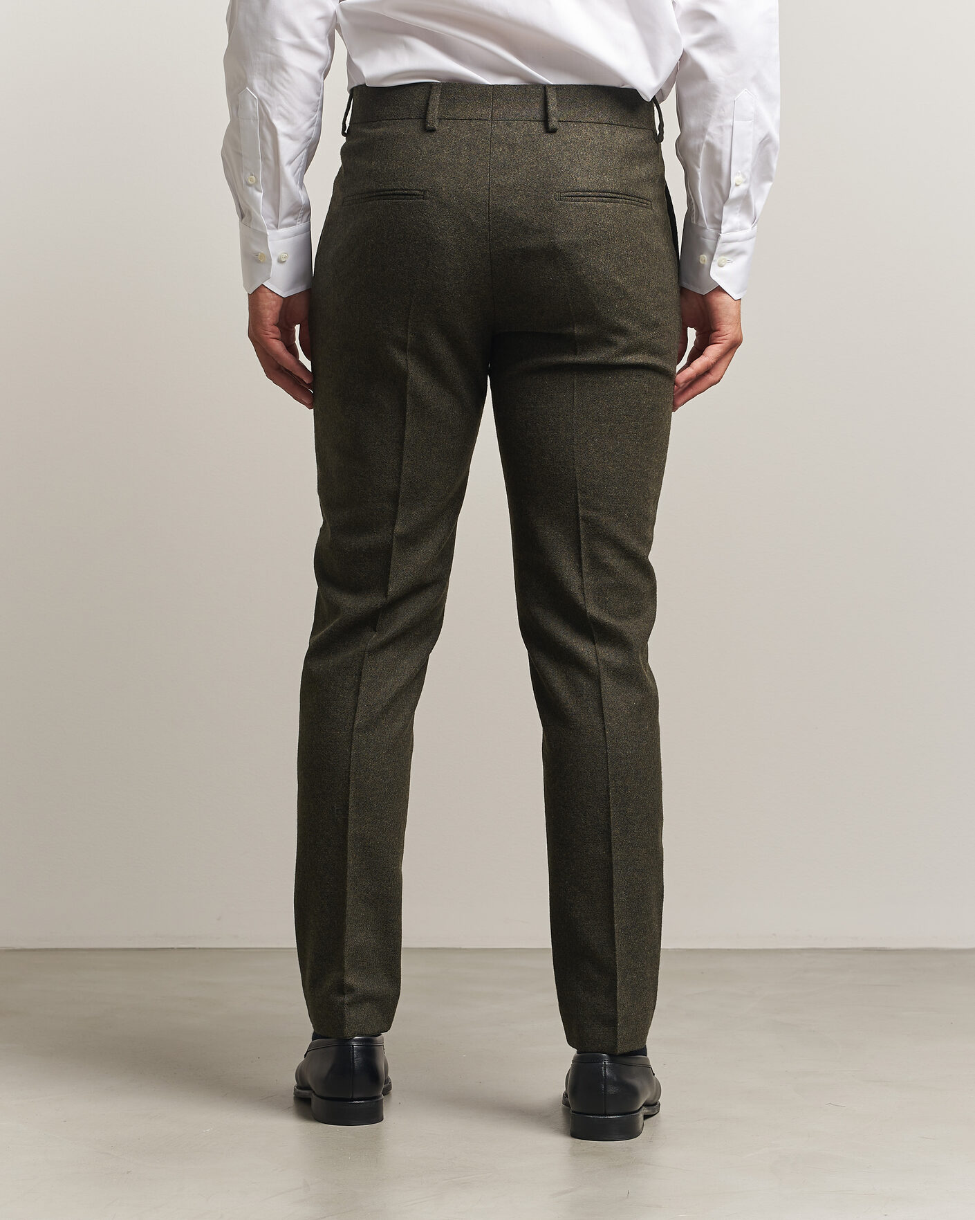 Herr | Byxor | Tiger of Sweden | Tenuta Wool Flannel Suit Trousers Muted Canopy