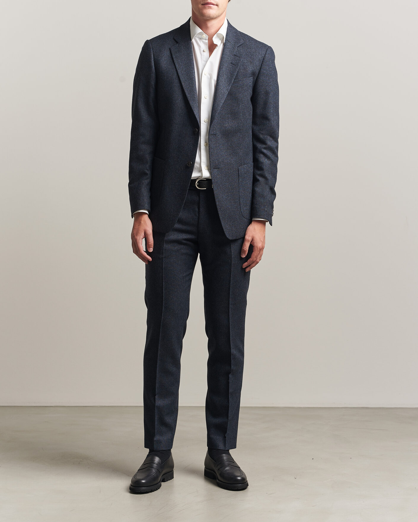 Herr | Byxor | Tiger of Sweden | Tenuta Wool Flannel Suit Trousers Midnight Blue