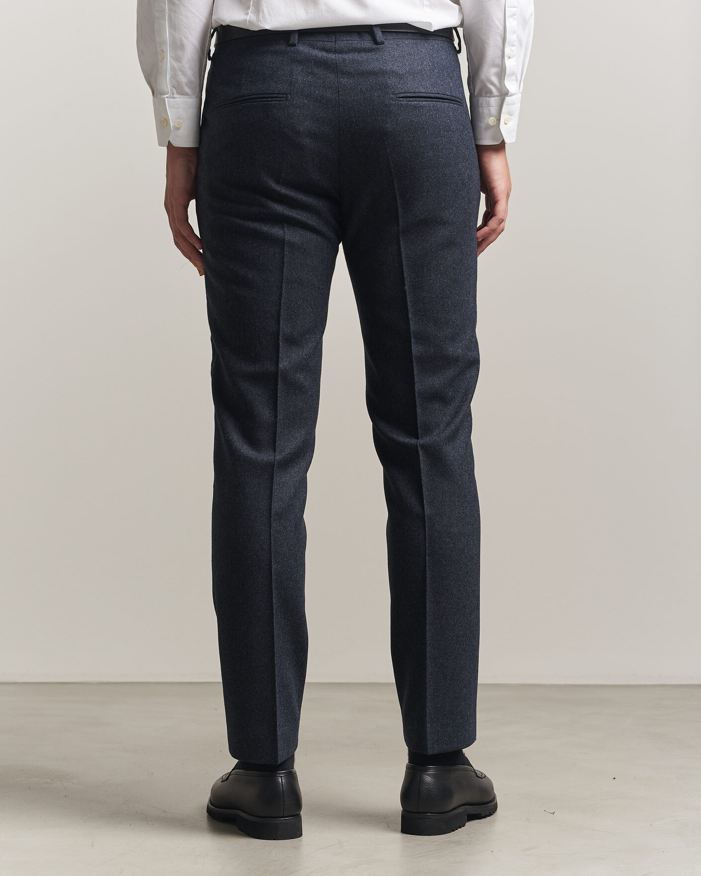 Herr | Byxor | Tiger of Sweden | Tenuta Wool Flannel Suit Trousers Midnight Blue